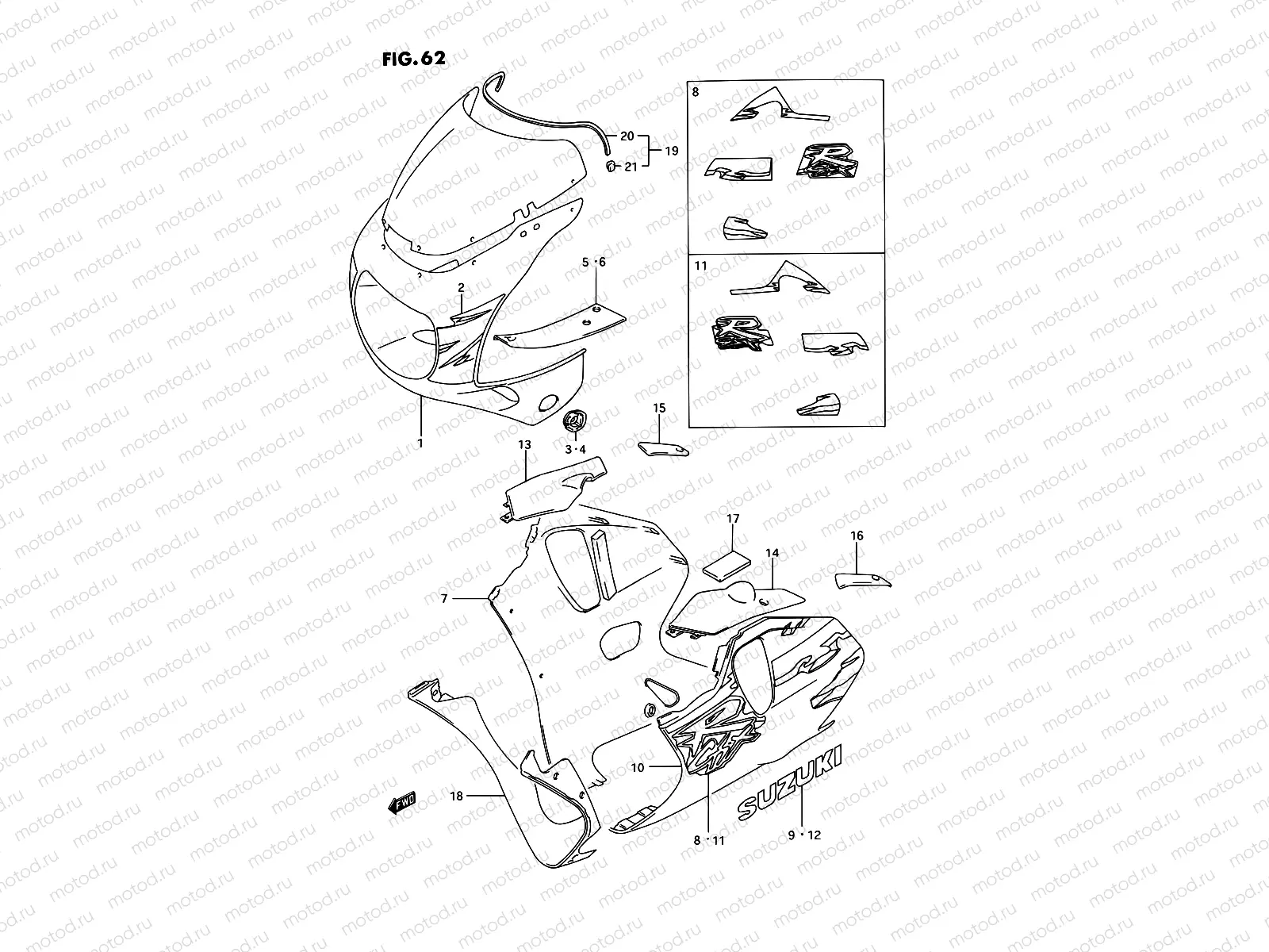 62 - COWLING BODY (MODEL R M18)