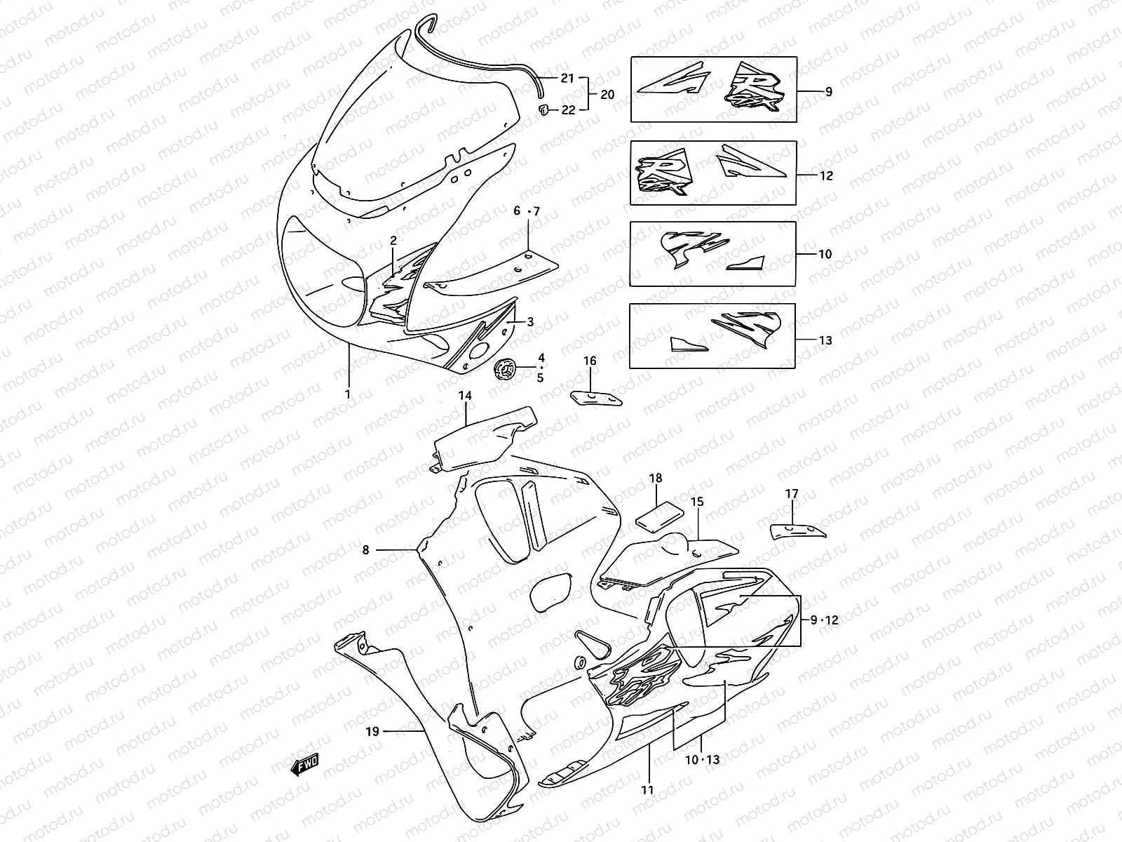 62 - COWLING BODY PARTS (MODEL S M18)