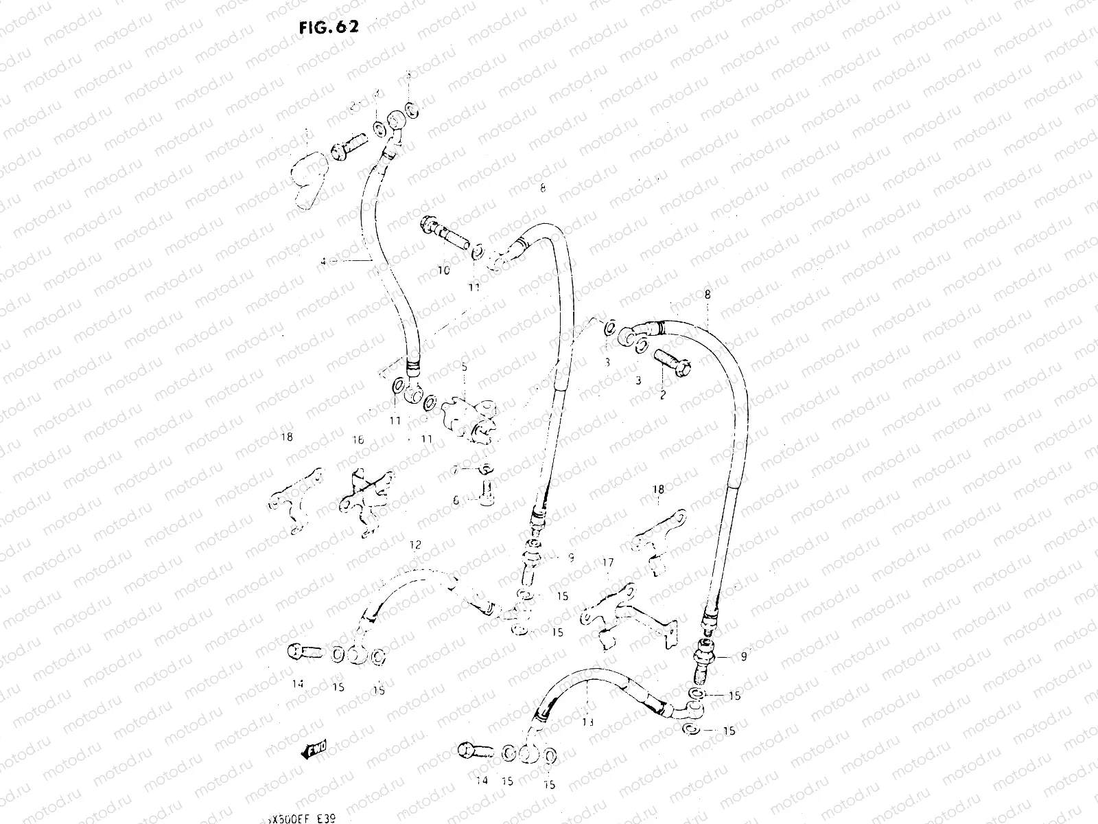 62 - FRONT BRAKE HOSE (MODEL E)