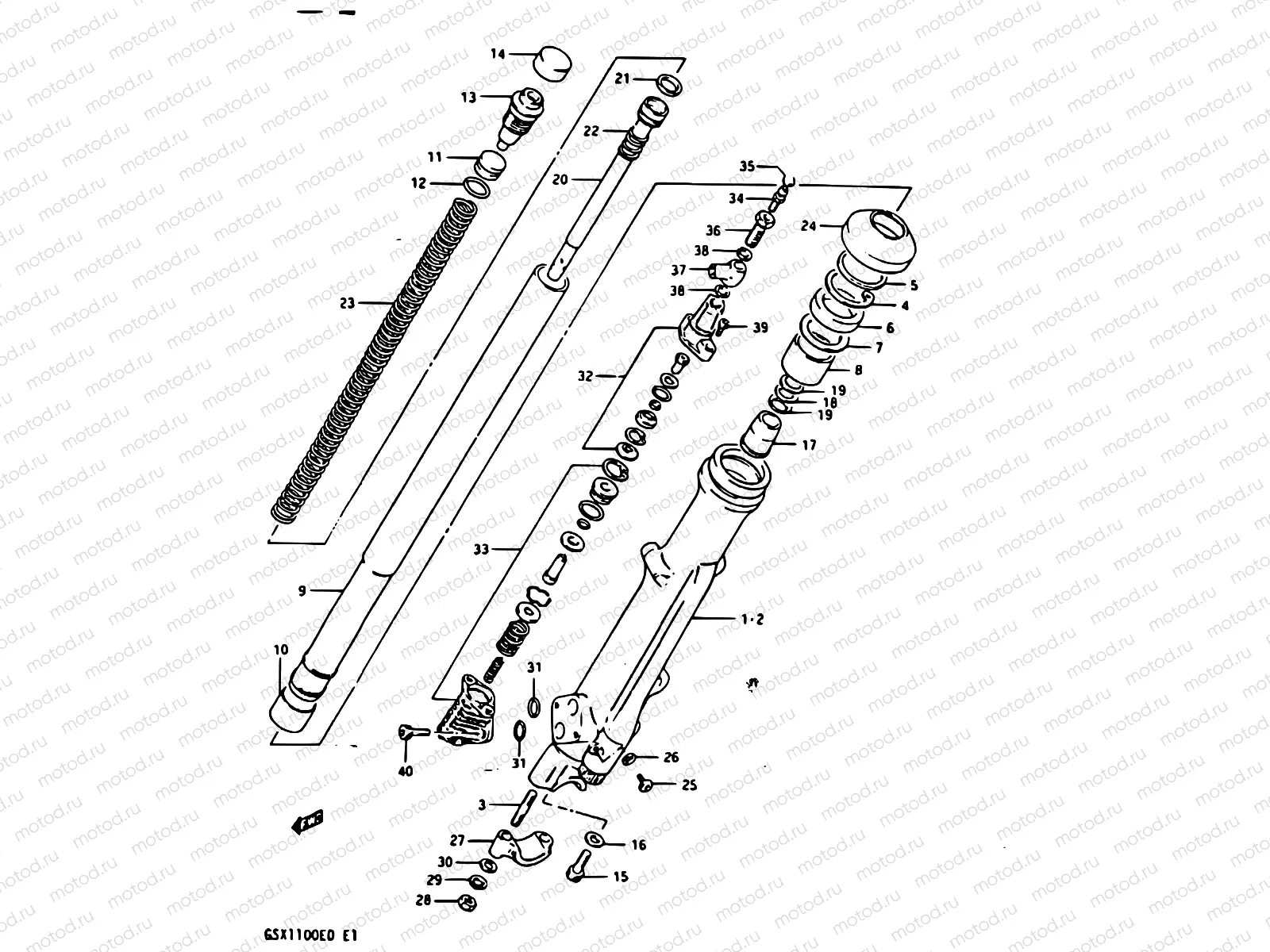 62 - FRONT DAMPER (GSX1100EZ)