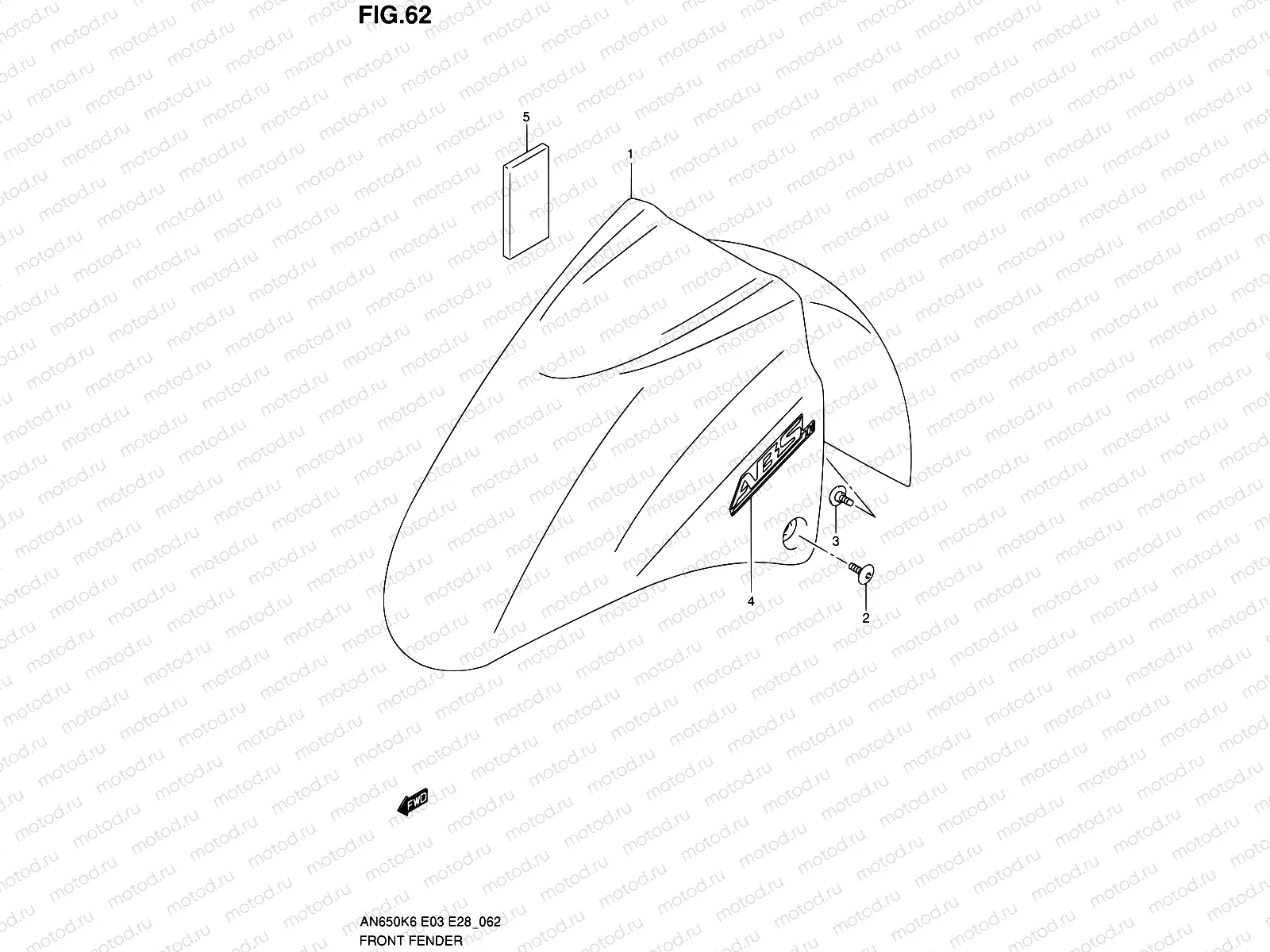 62 - FRONT FENDER (AN650AK6/AK7)
