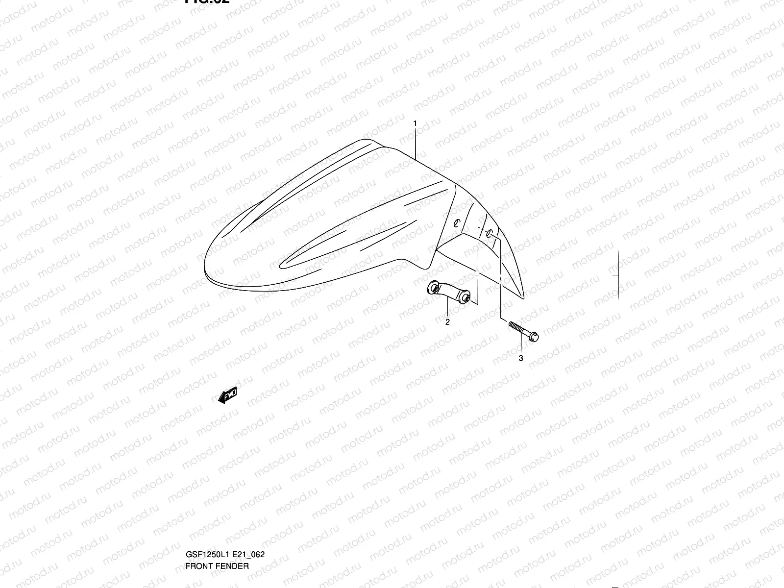 62 - FRONT FENDER (GSF1250L1 E21)