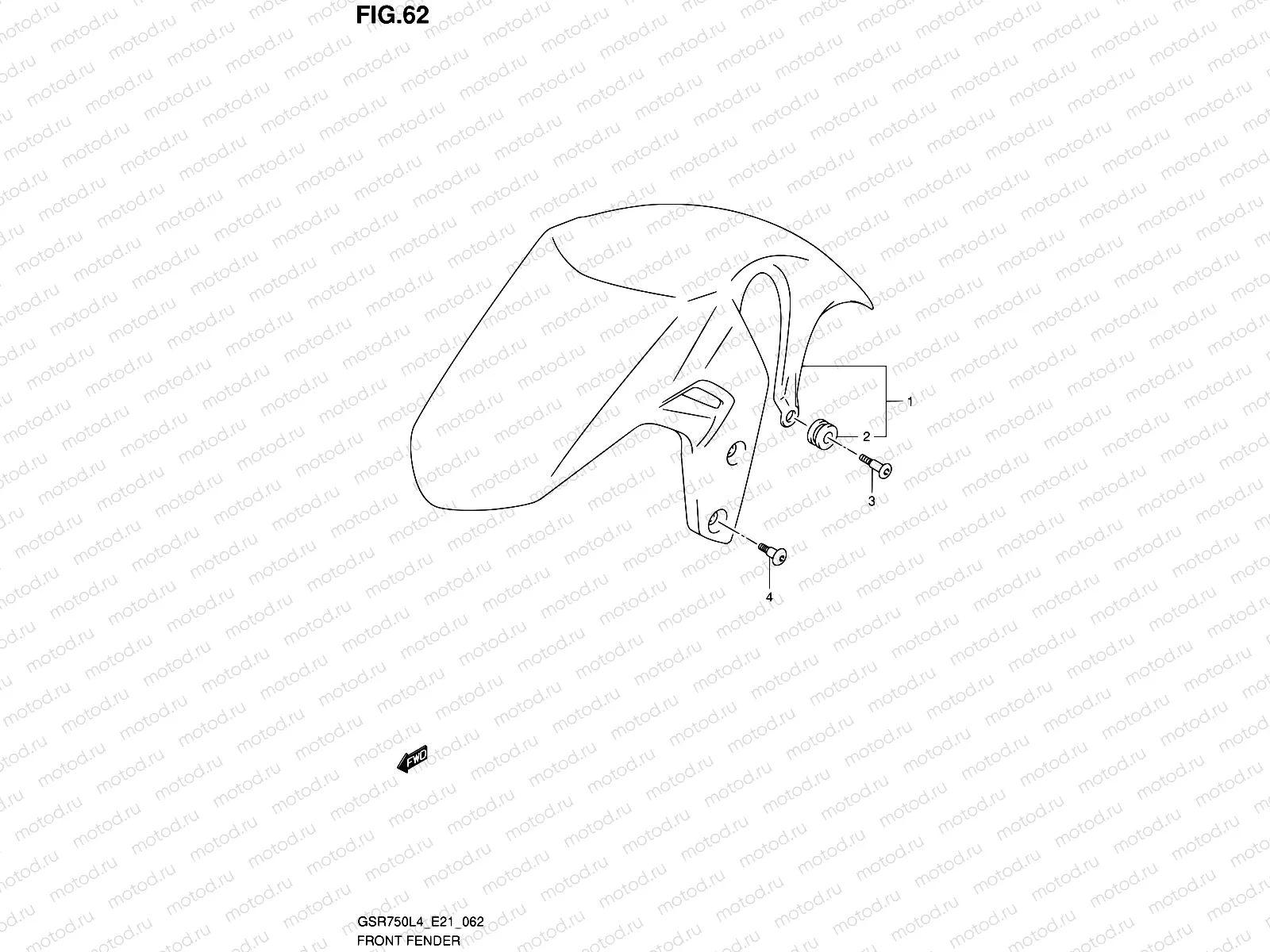 62 - FRONT FENDER (GSR750AUEL4 E21)