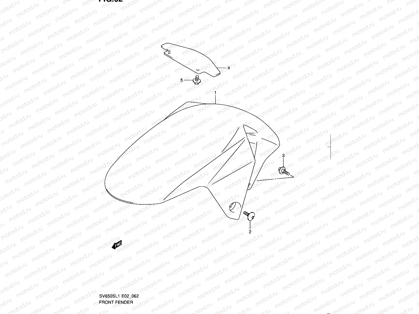 62 - FRONT FENDER (SV650SL1 E24)