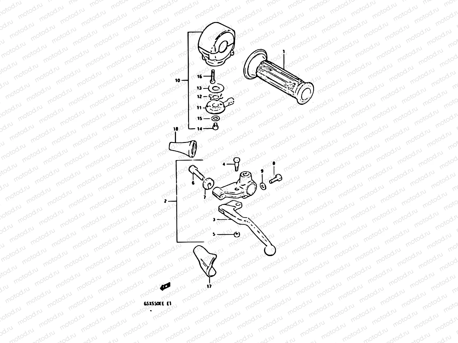 62 - LEFT HANDLE SWITCH (GSX550ED/EE)