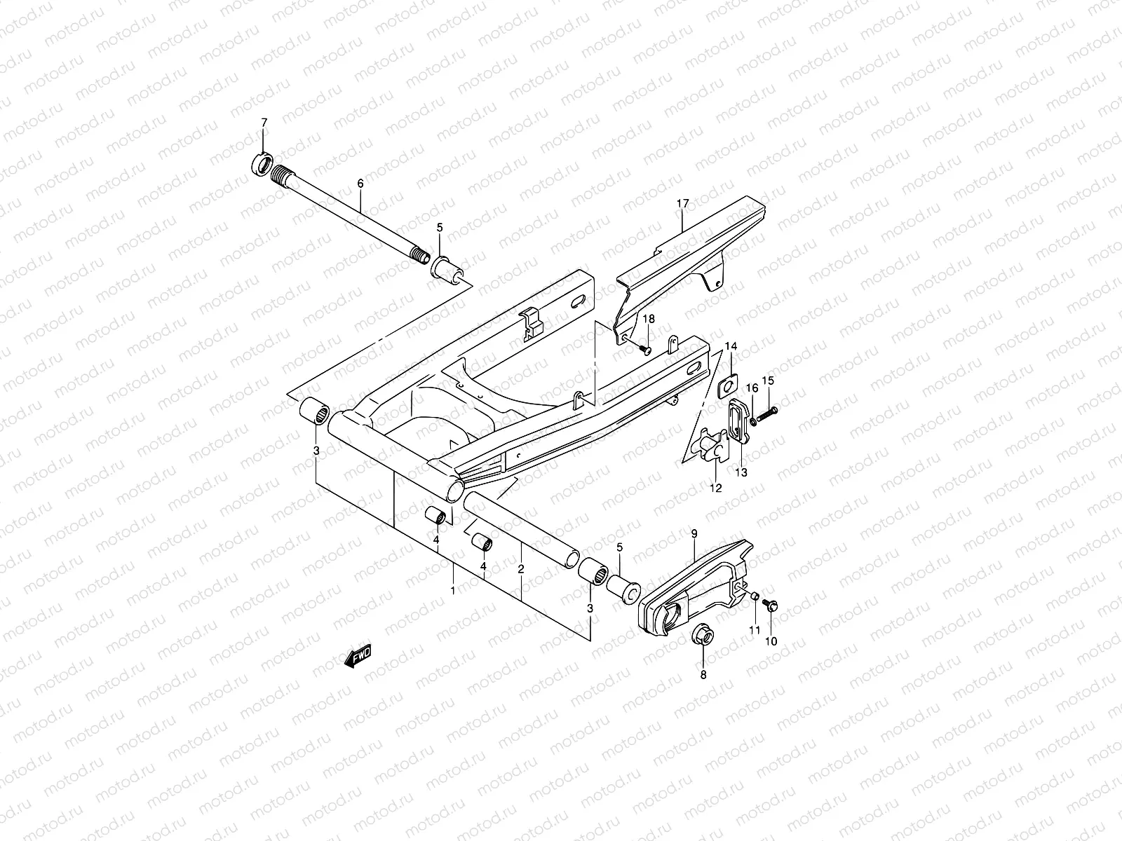 62 - REAR SWINGING ARM (MODEL K4)