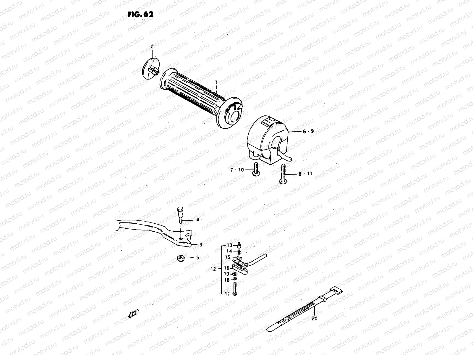62 - RIGHT HANDLE SWITCH (MODEL T, X)