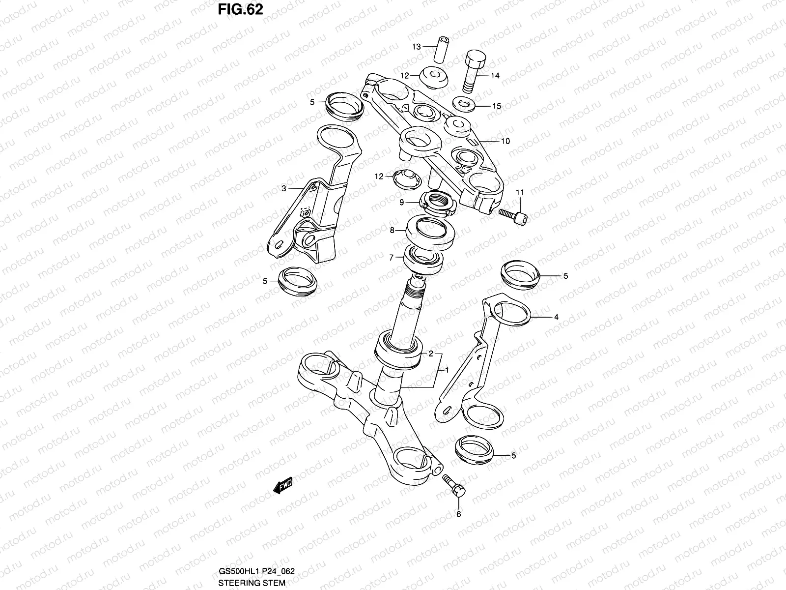 62 - STEERING STEM (GS500H)