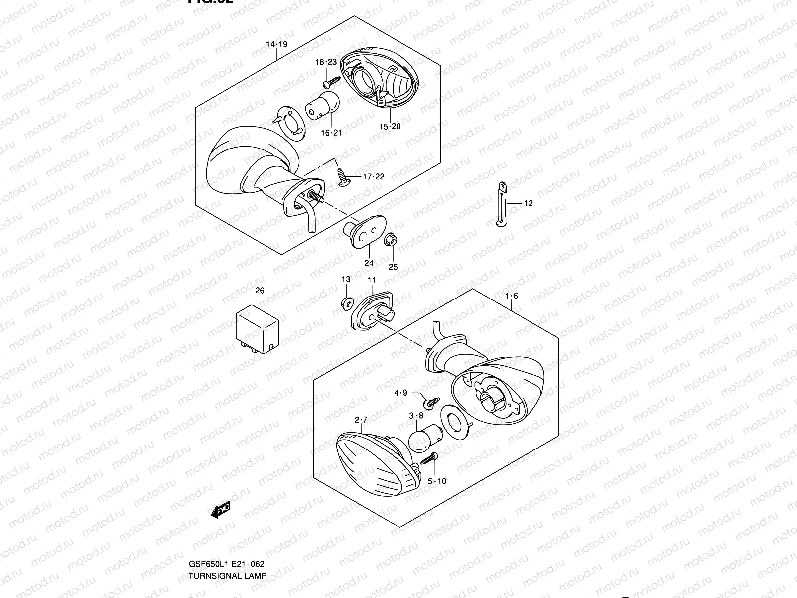 62 - TURNSIGNAL LAMP (GSF650SL1 E21)