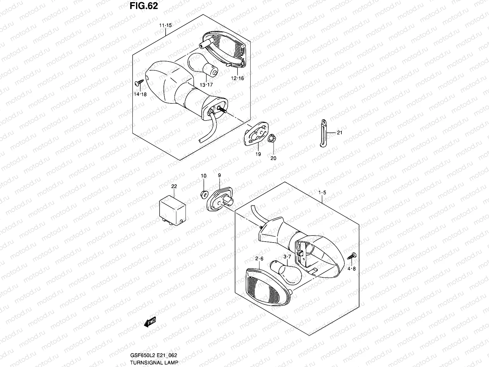 62 - TURNSIGNAL LAMP (GSF650SL2 E21)