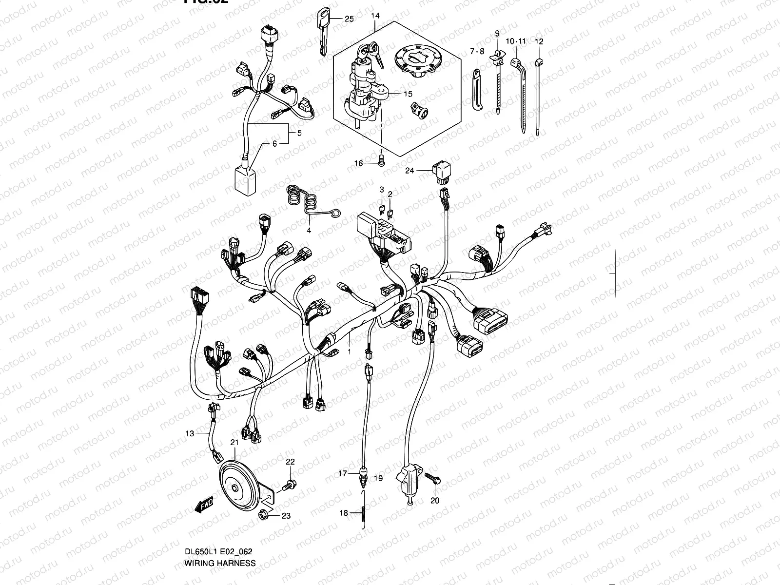 62 - WIRING HARNESS (DL650L1 E19)