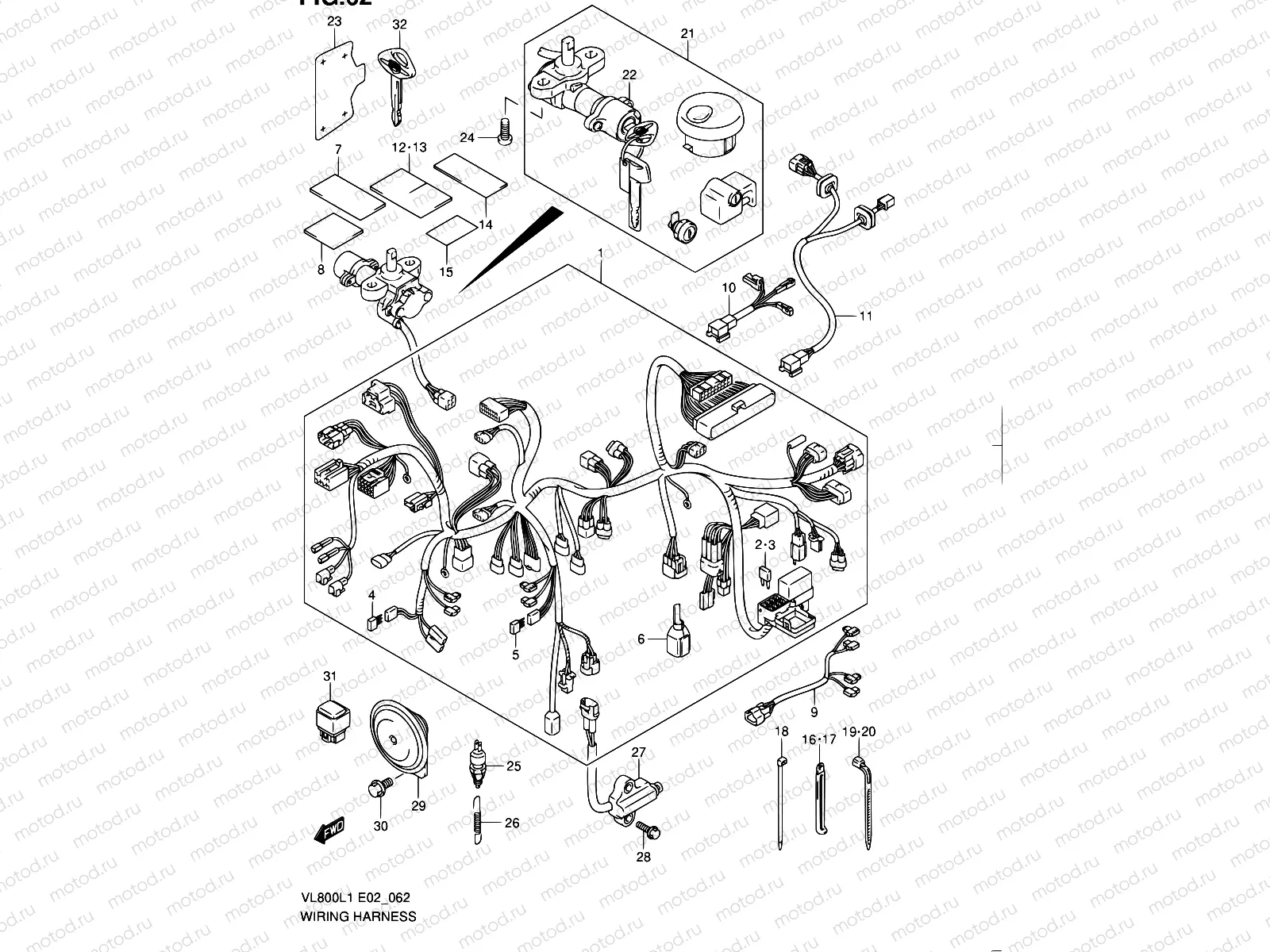 62 - WIRING HARNESS (VL800CL1 E24)