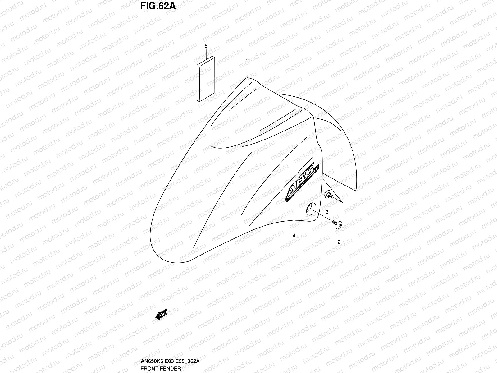 62A - FRONT FENDER (AN650AK8/AK9/AL0)