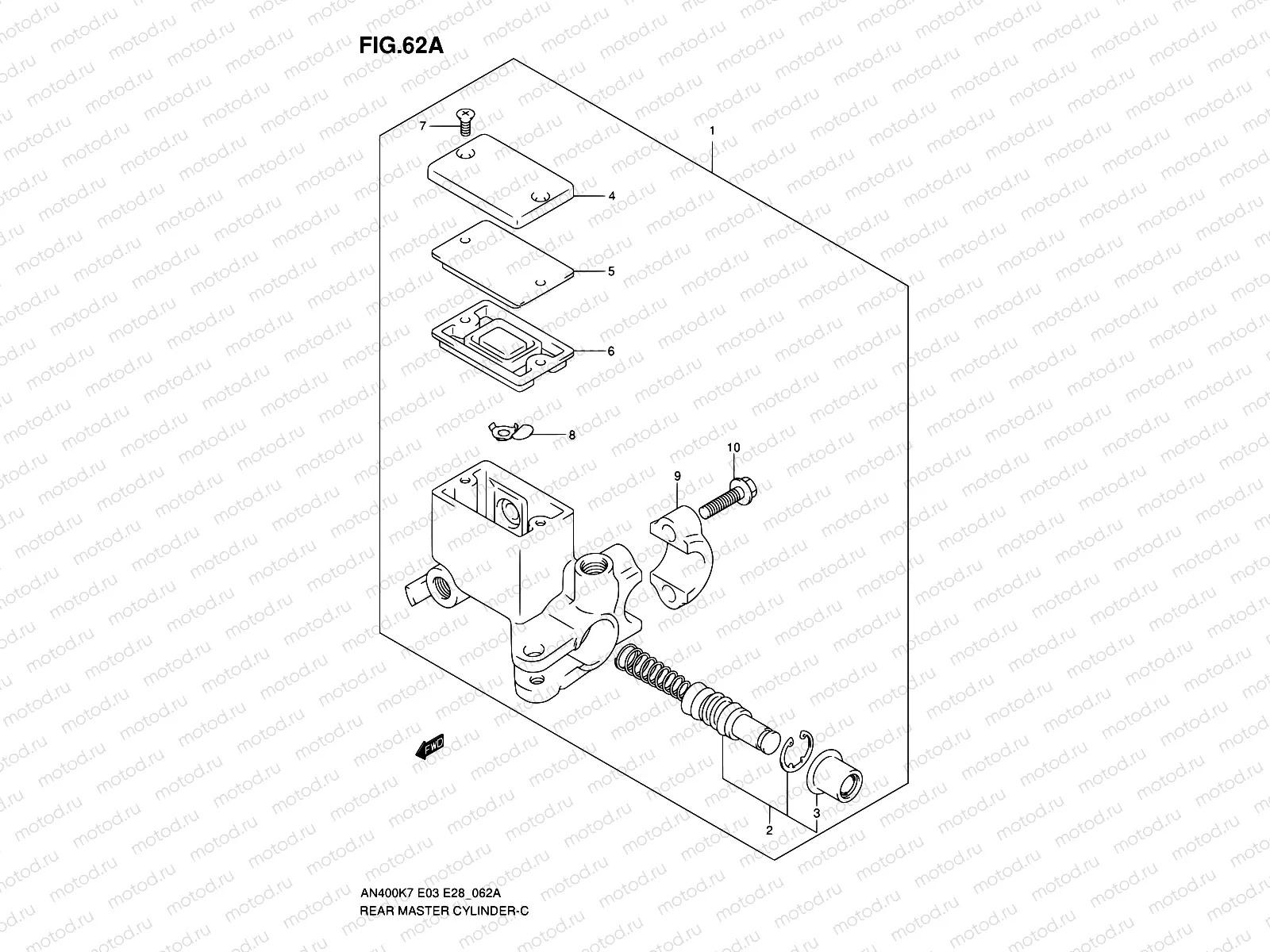 62A - REAR MASTER CYLINDER (MODEL K8/K9/AK9/L0/AL0/ZAL0)