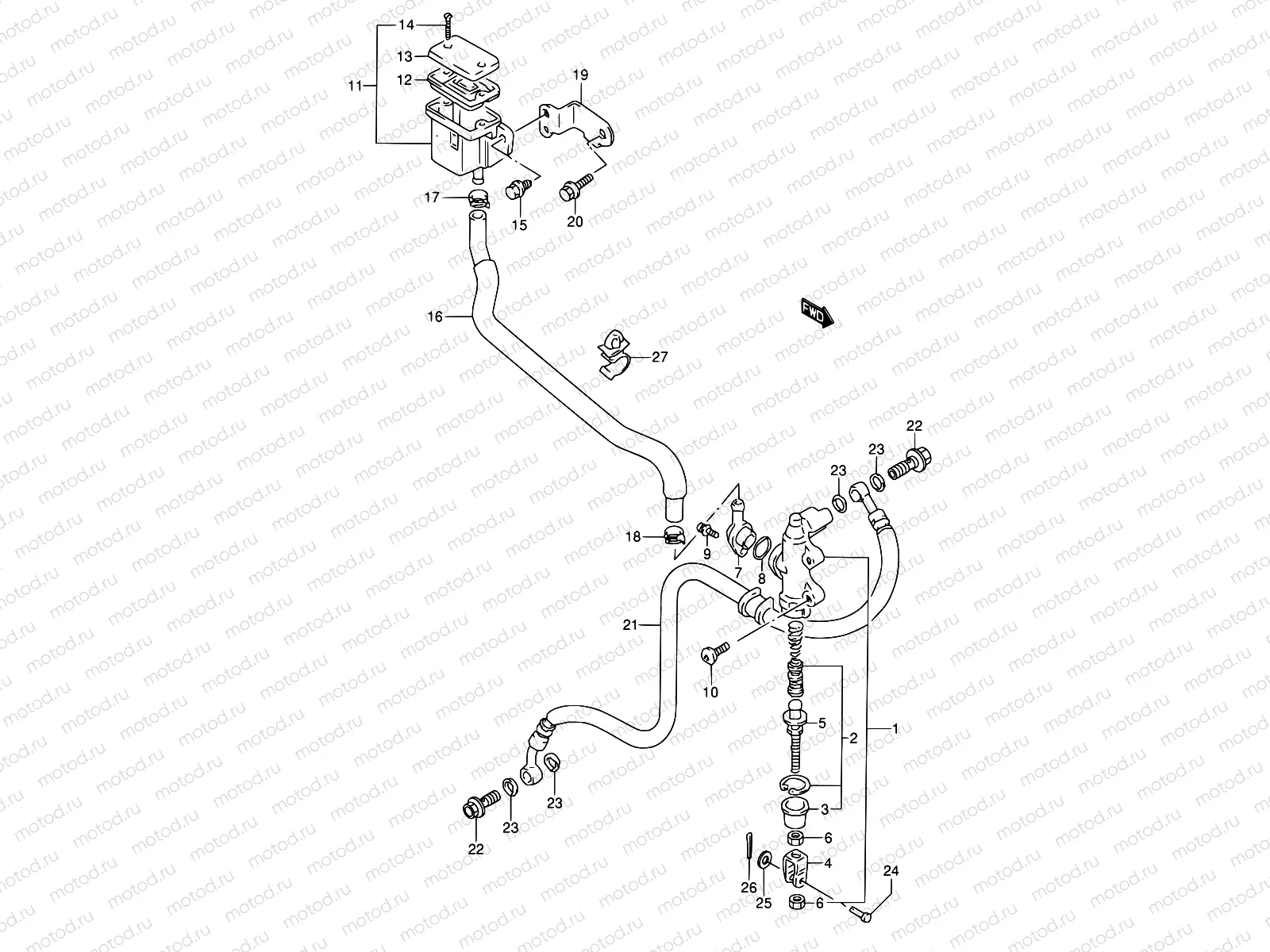 62A - REAR MASTER CYLINDER (MODEL S/T/V/W)