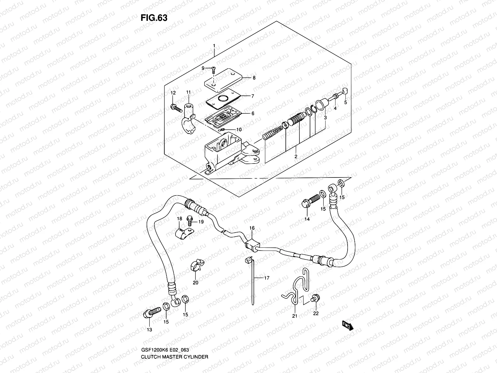 63 - CLUTCH MASTER CYLINDER (GSF1200K6/AK6)