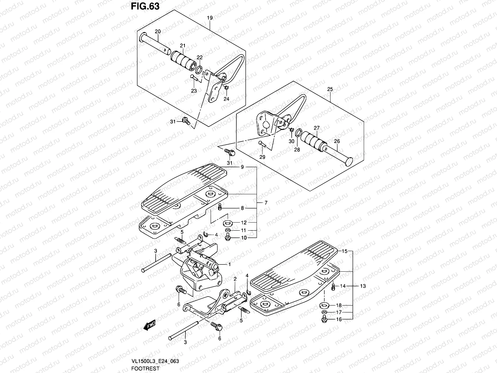 63 - FOOTREST (VL1500BL3 E24)