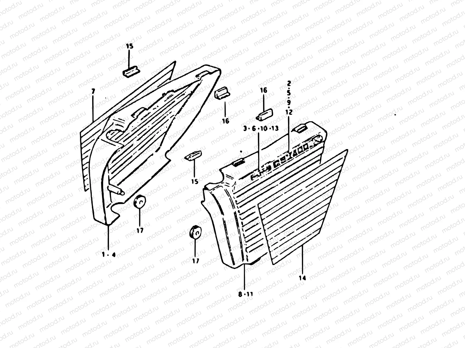 63 - FRAME COVER (GSX400SX)