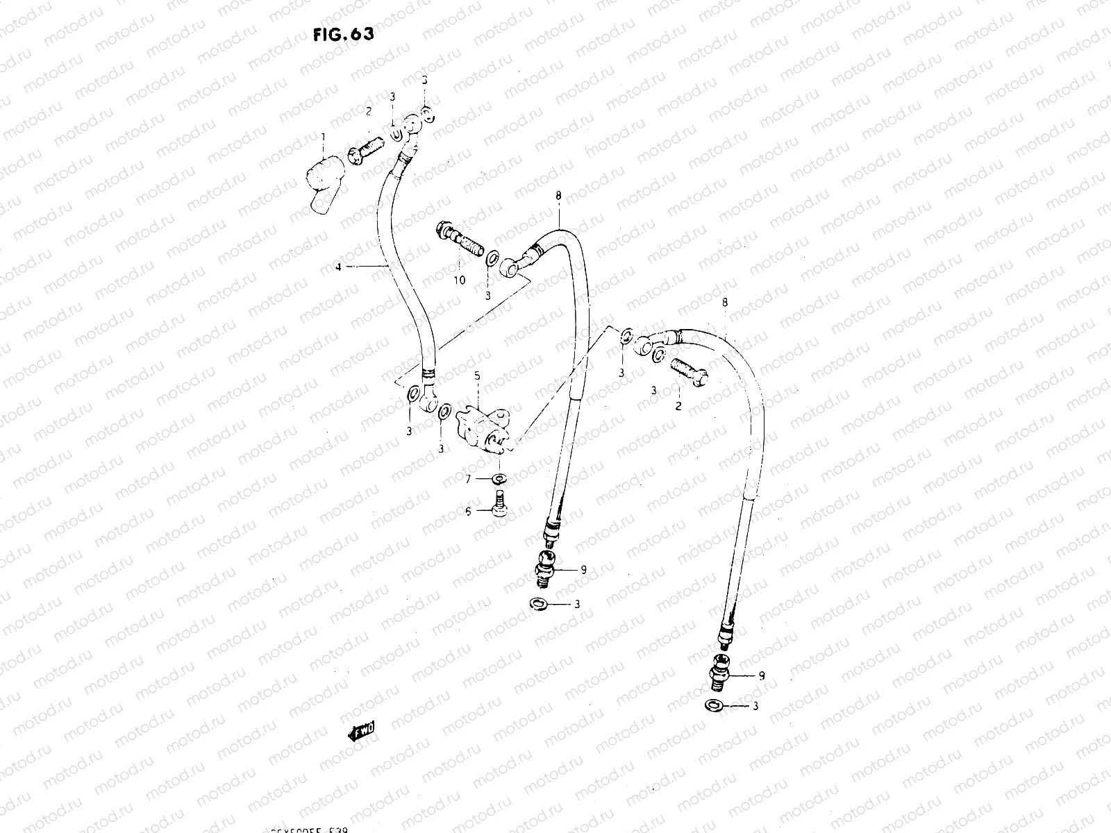 63 - FRONT BRAKE HOSE (MODEL F)