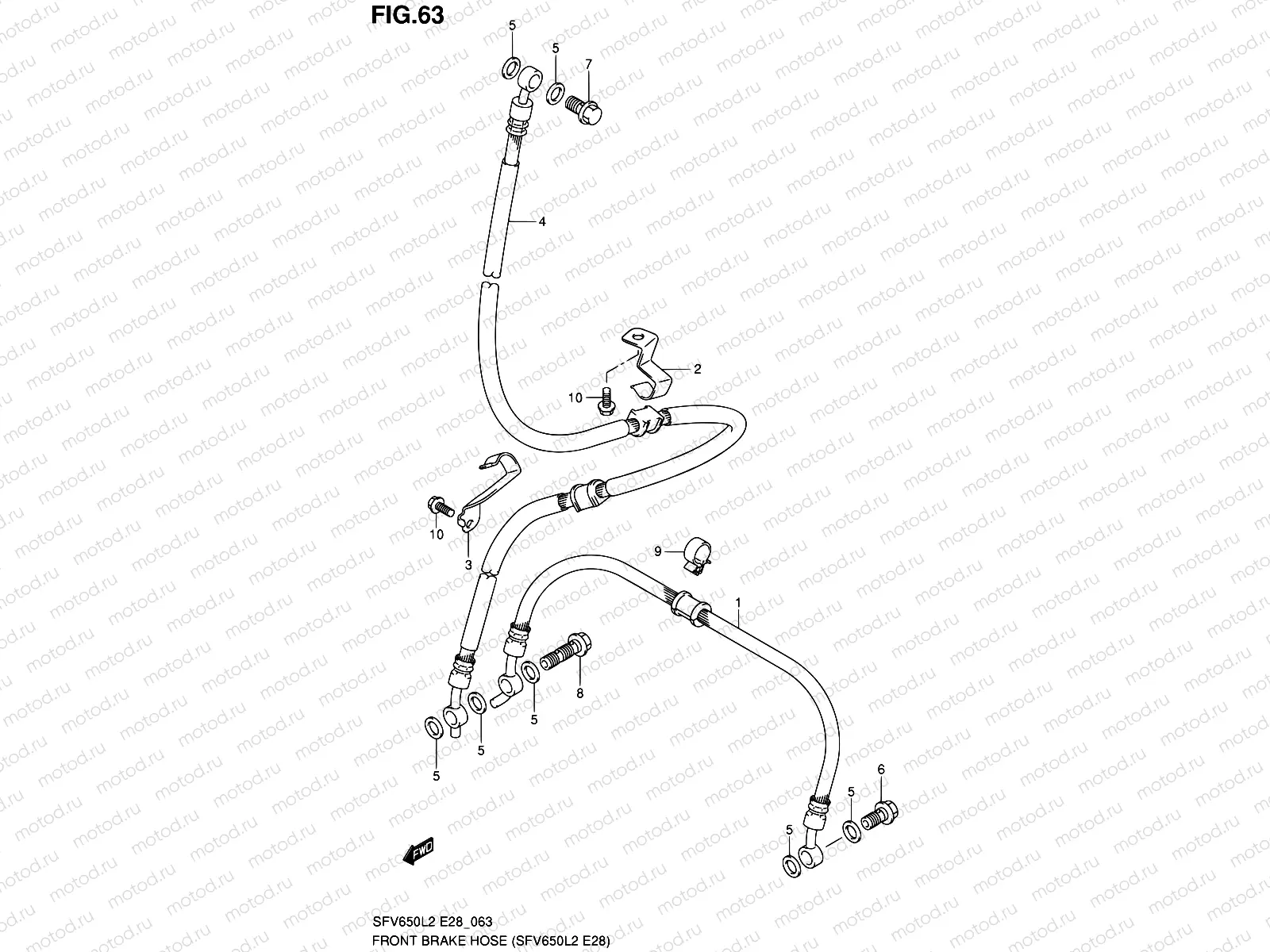 63 - FRONT BRAKE HOSE (SFV650L2 E28)