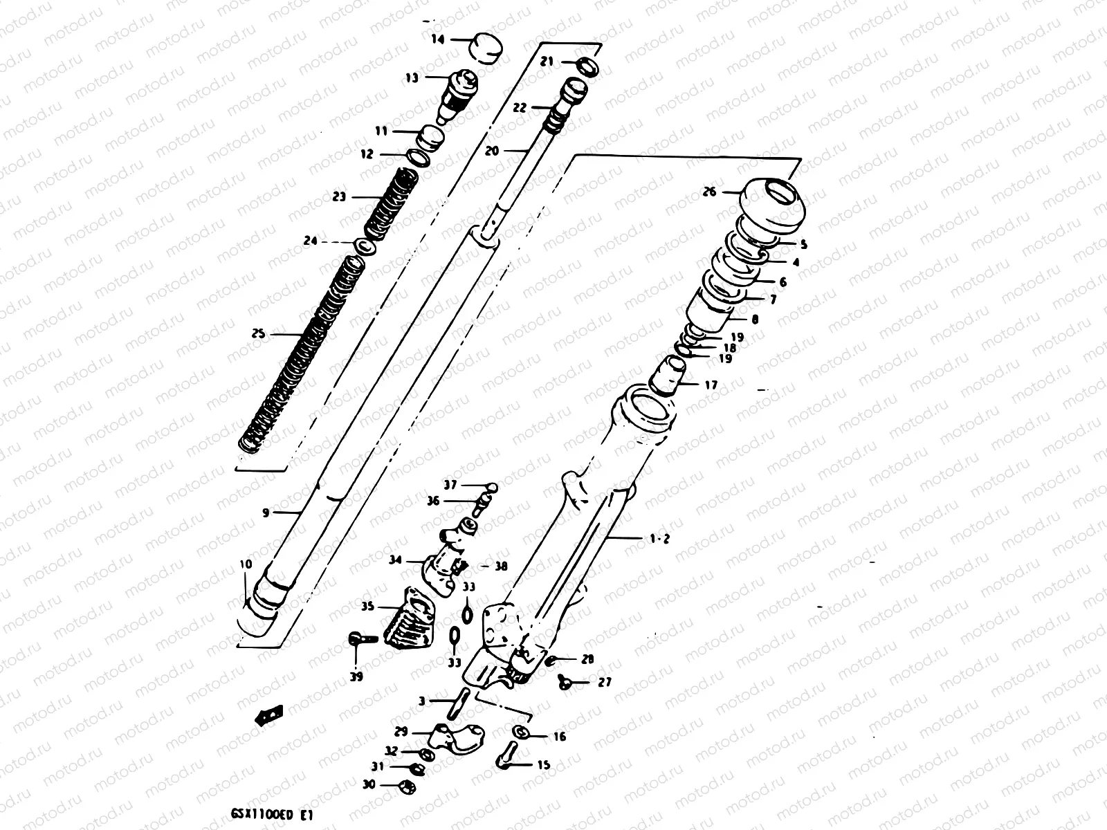 63 - FRONT DAMPER (GSX1100ED/EXD)