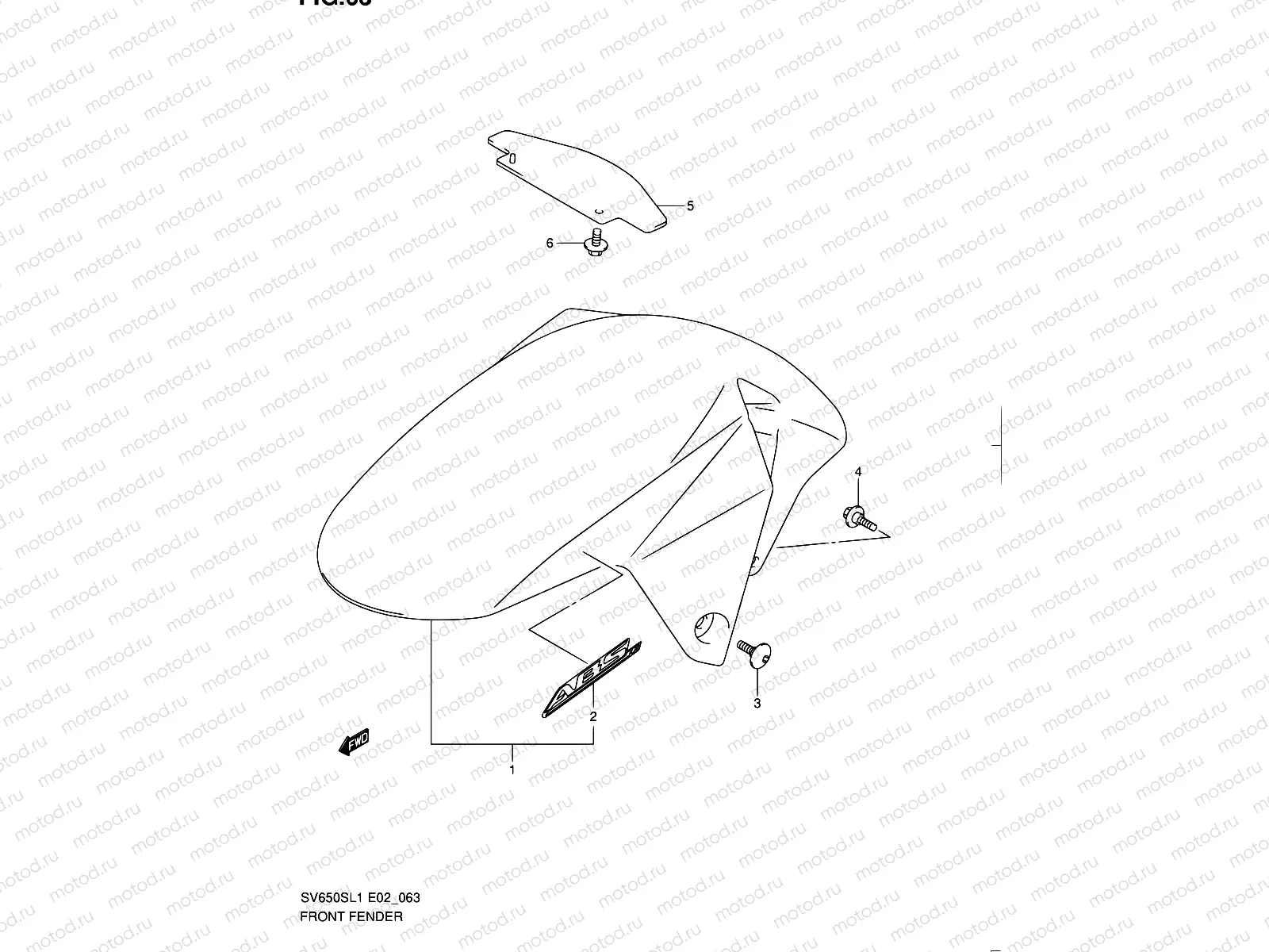 63 - FRONT FENDER (SV650SAL1 E24)