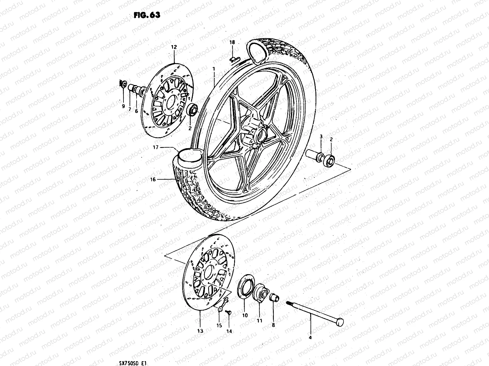 63 - FRONT WHEEL (MODEL Z)