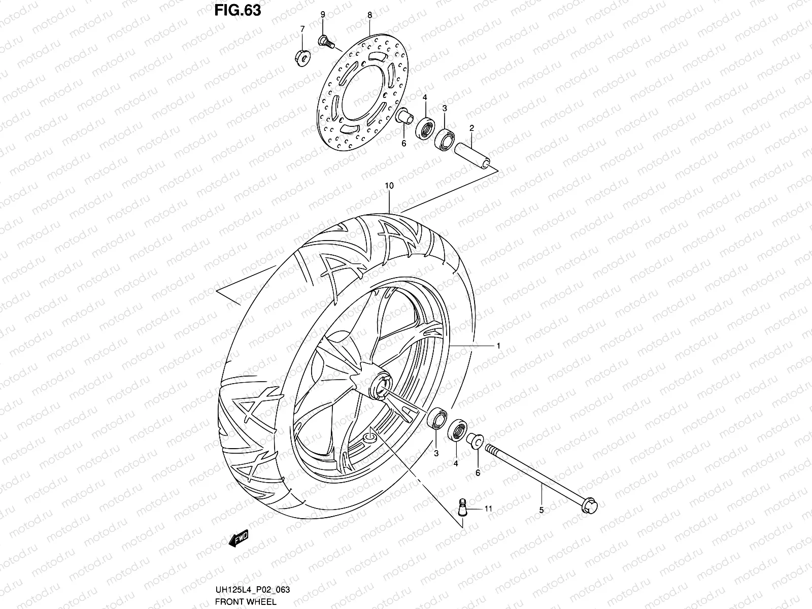 63 - FRONT WHEEL (UH125L4 P19)