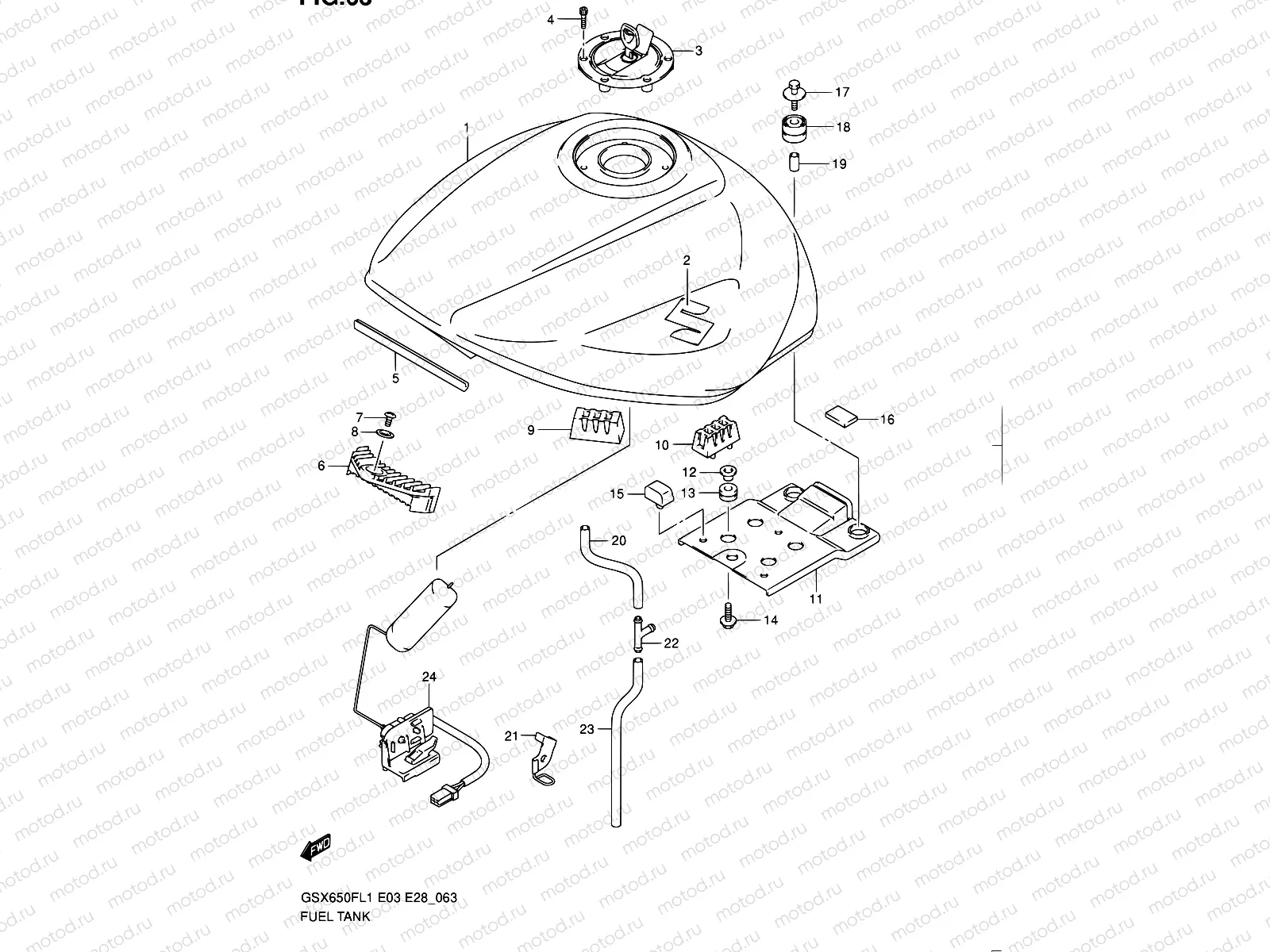 63 - FUEL TANK (GSX650FL1 E33)