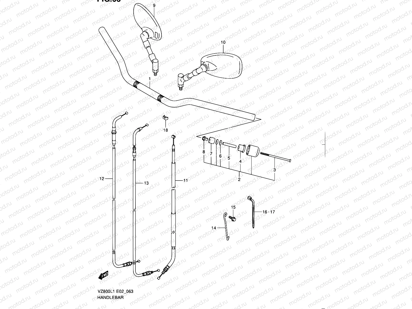 63 - HANDLEBAR (VZ800L1 E19)
