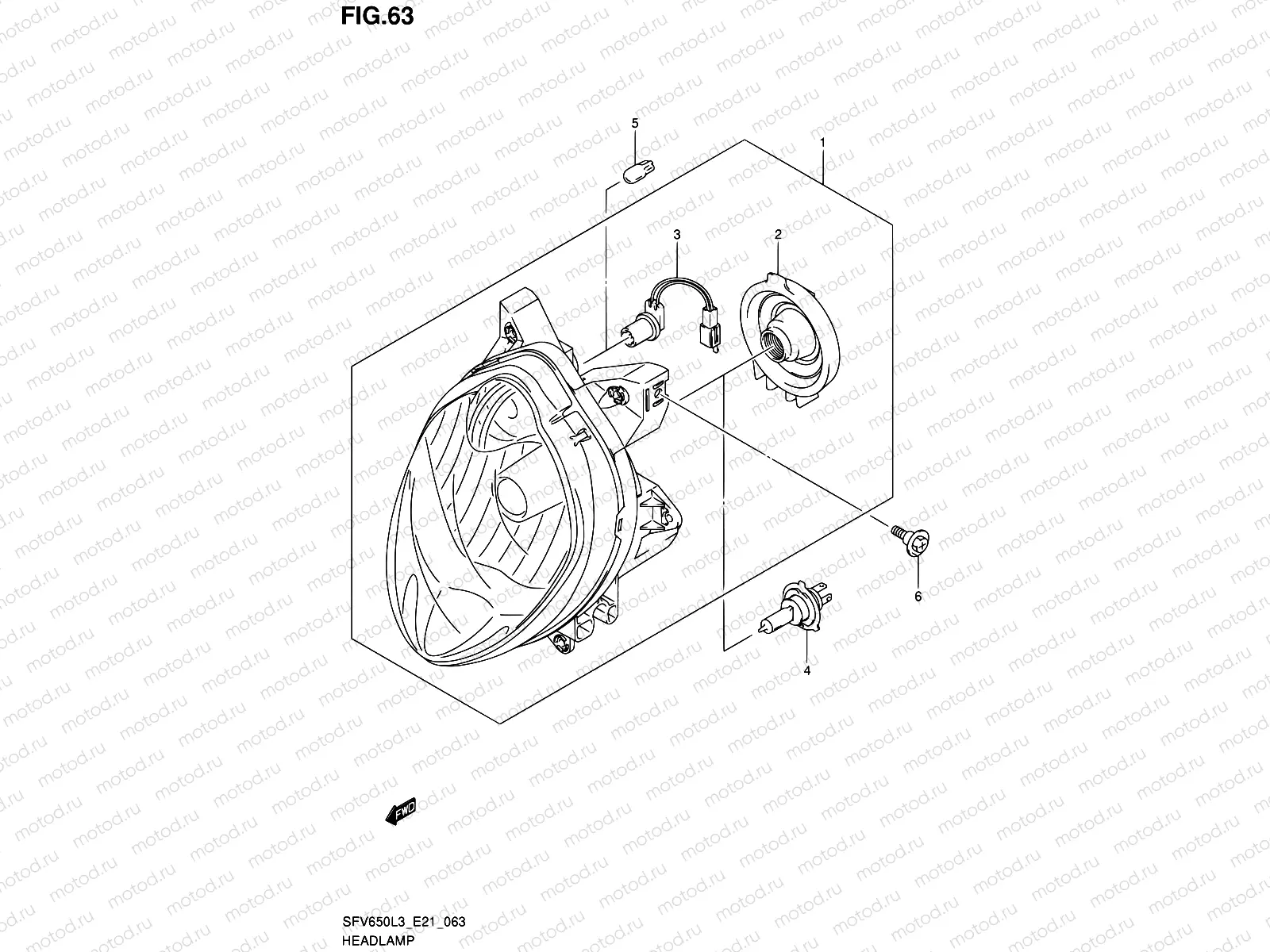 63 - HEADLAMP (SFV650AUEL3 E21)