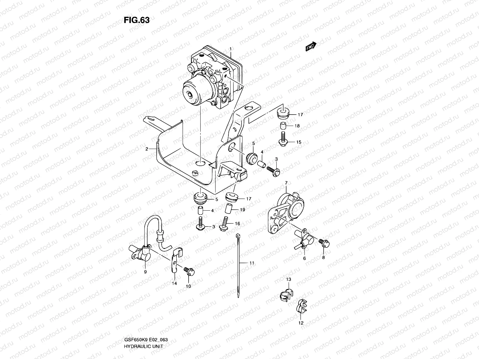 63 - HYDRAULIC UNIT (GSF650AK9/SAK9/UAK9/SUAK9/AL0/SAL0/UAL0/SUAL0)