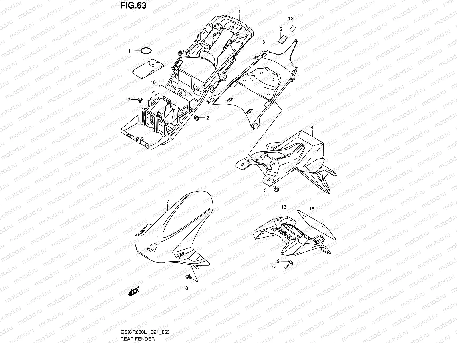 63 - REAR FENDER (GSX-R600L1 E24)