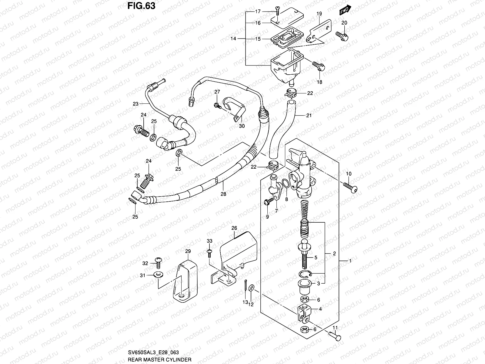 63 - REAR MASTER CYLINDER