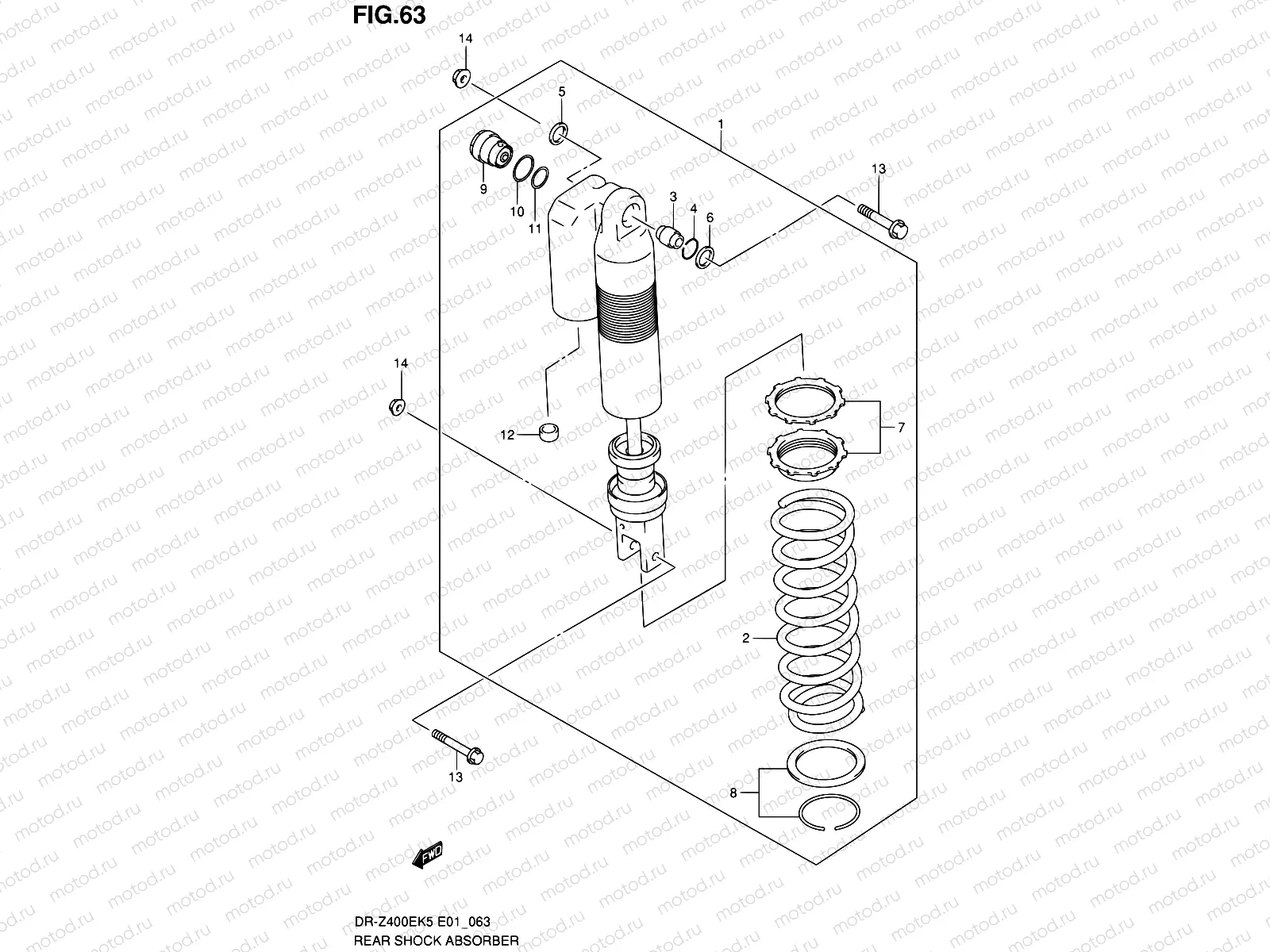 63 - REAR SHOCK ABSORBER (E01,P37)