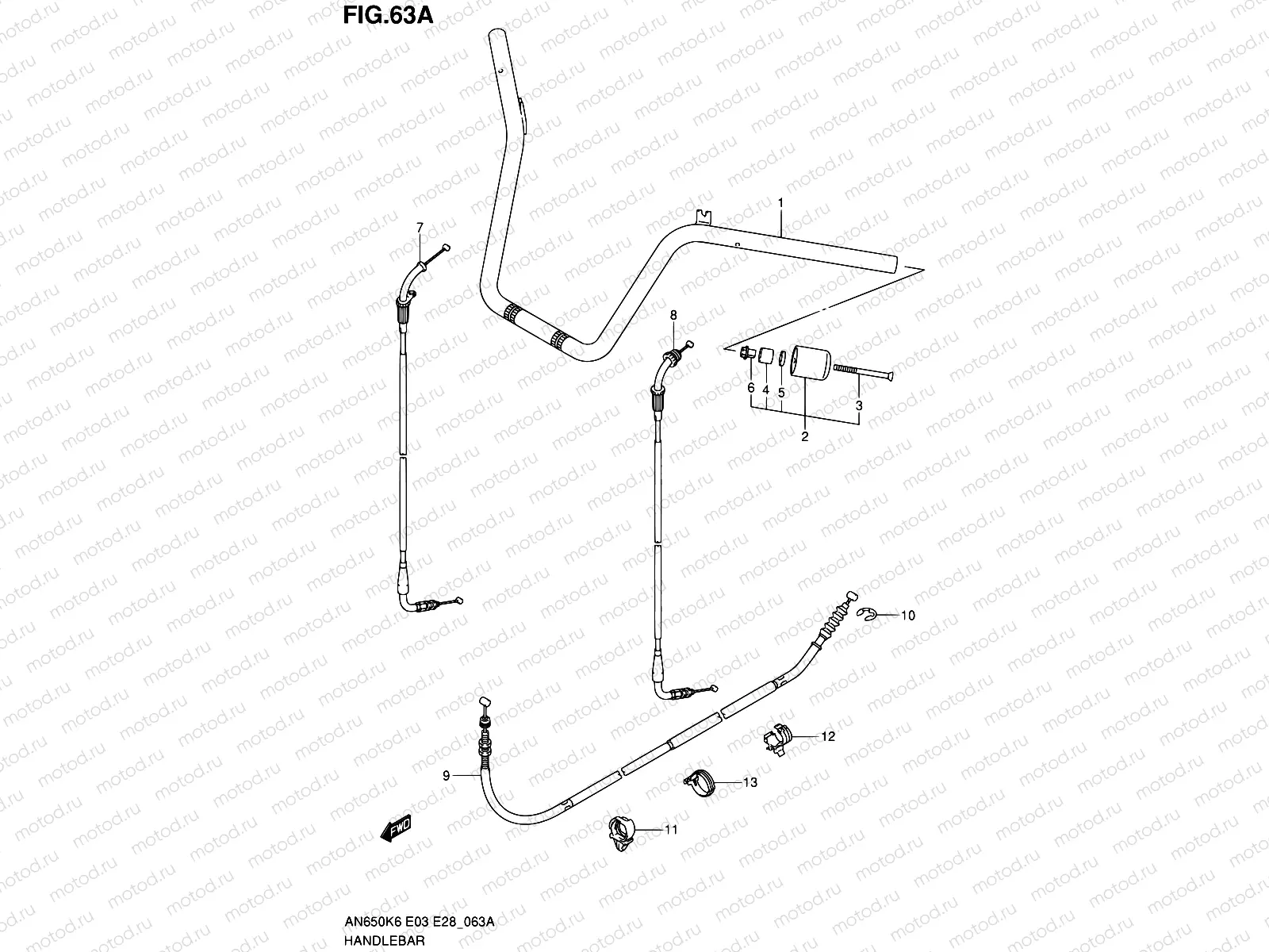 63A - HANDLEBAR (MODEL K9/L0)