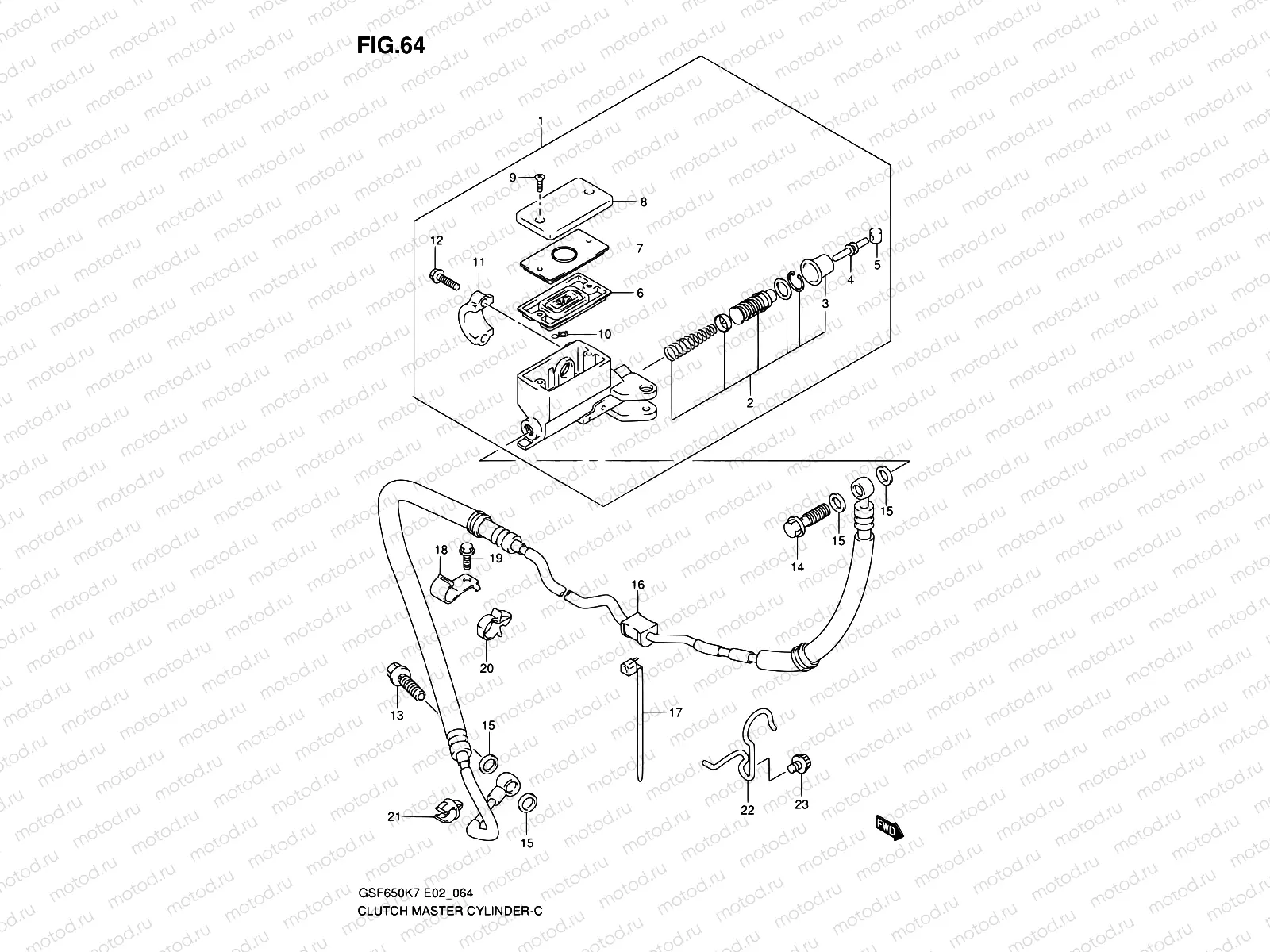 64 - CLUTCH MASTER CYLINDER (SEE NOTE)