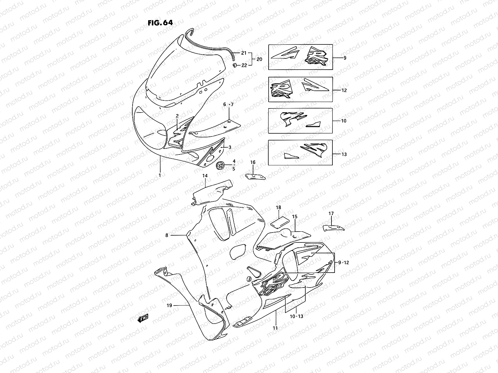 64 - COWLING BODY (MODEL S M18,D5R)