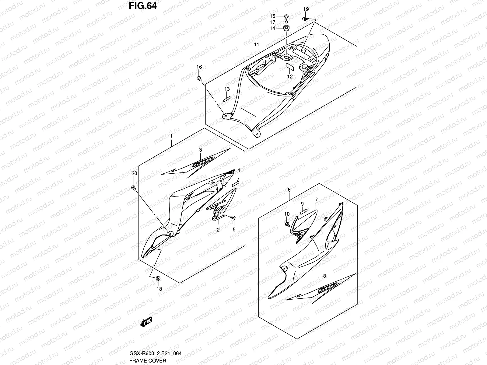 64 - FRAME COVER (GSX-R600L2 E24:44X)