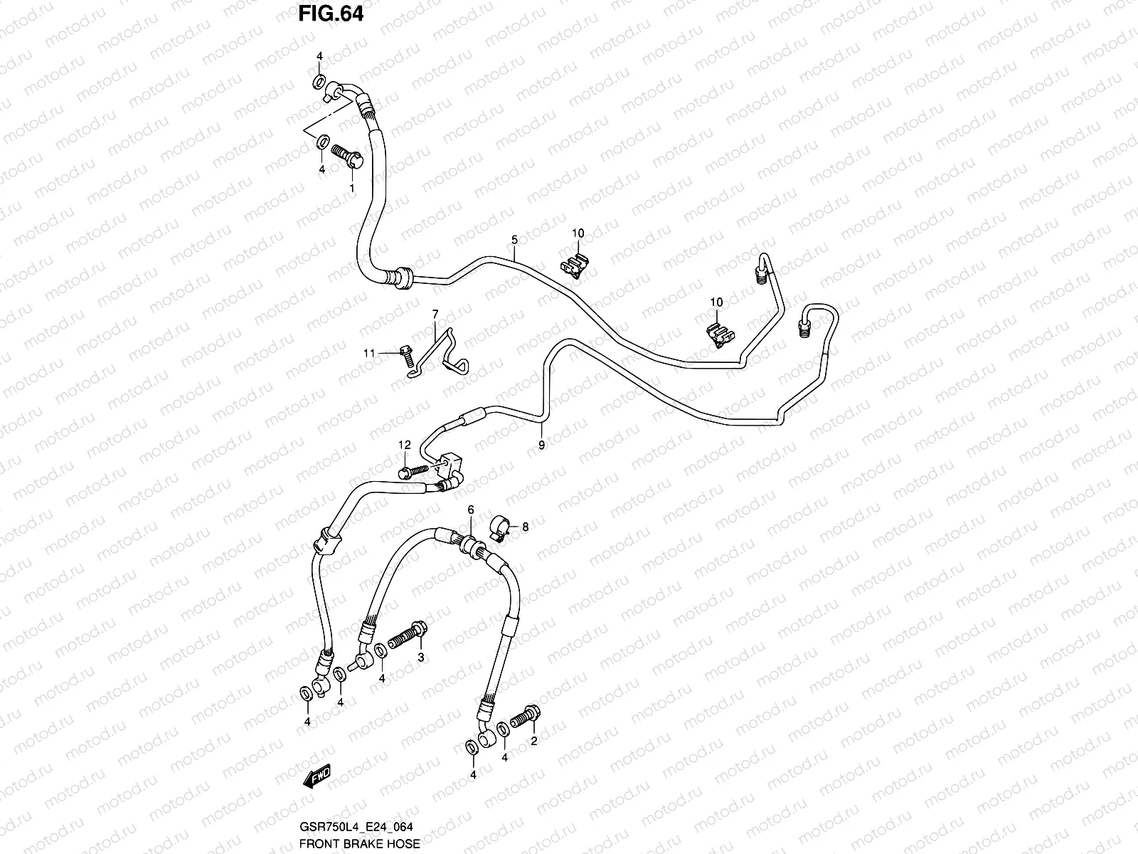 64 - FRONT BRAKE HOSE (GSR750AL4 E24)