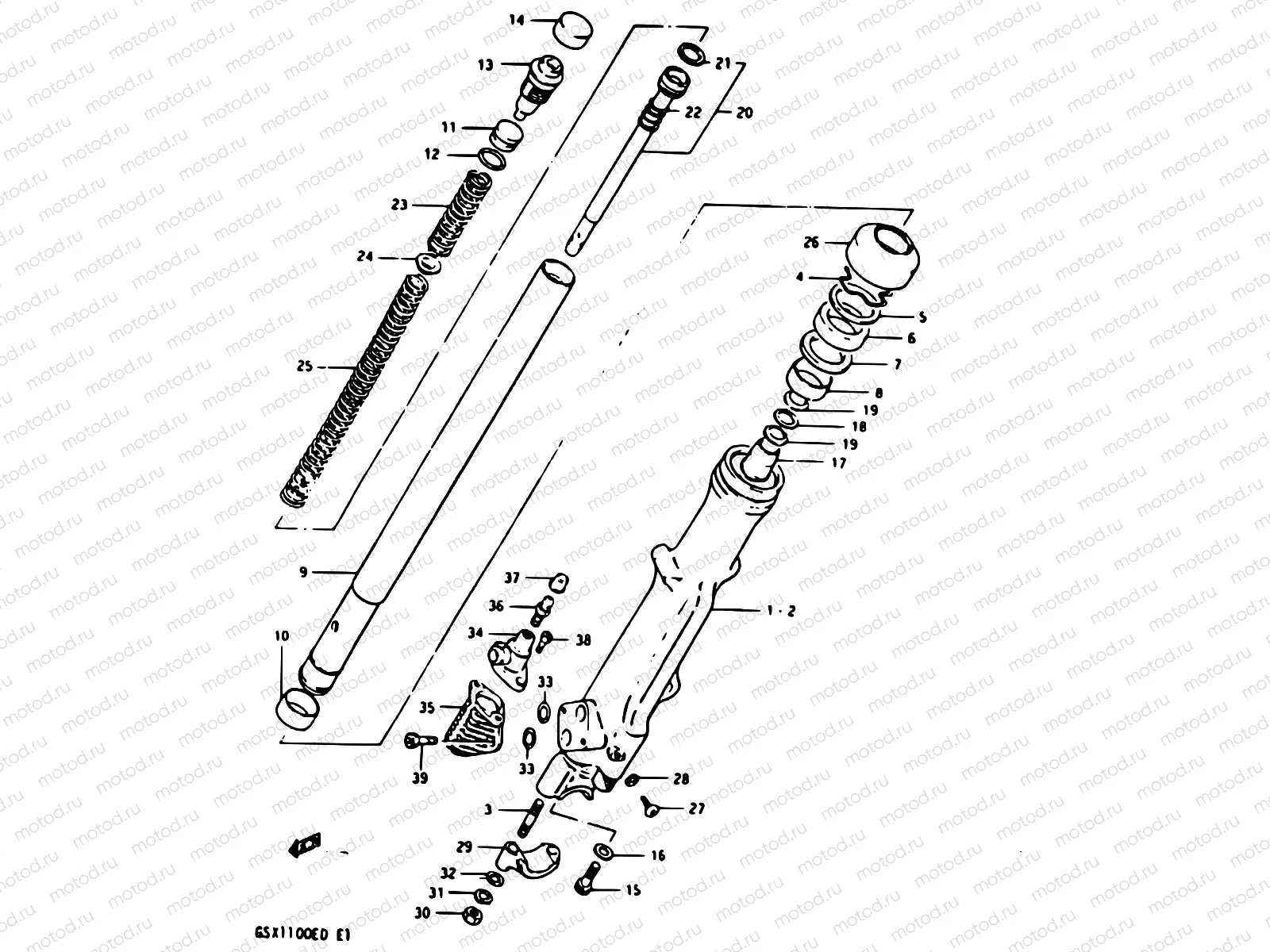 64 - FRONT DAMPER (GSX1100ESD)