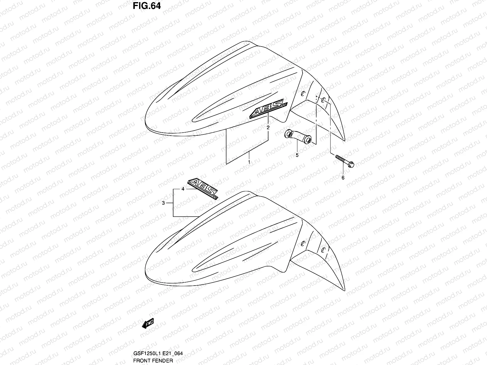 64 - FRONT FENDER (GSF1250AL1 E21)