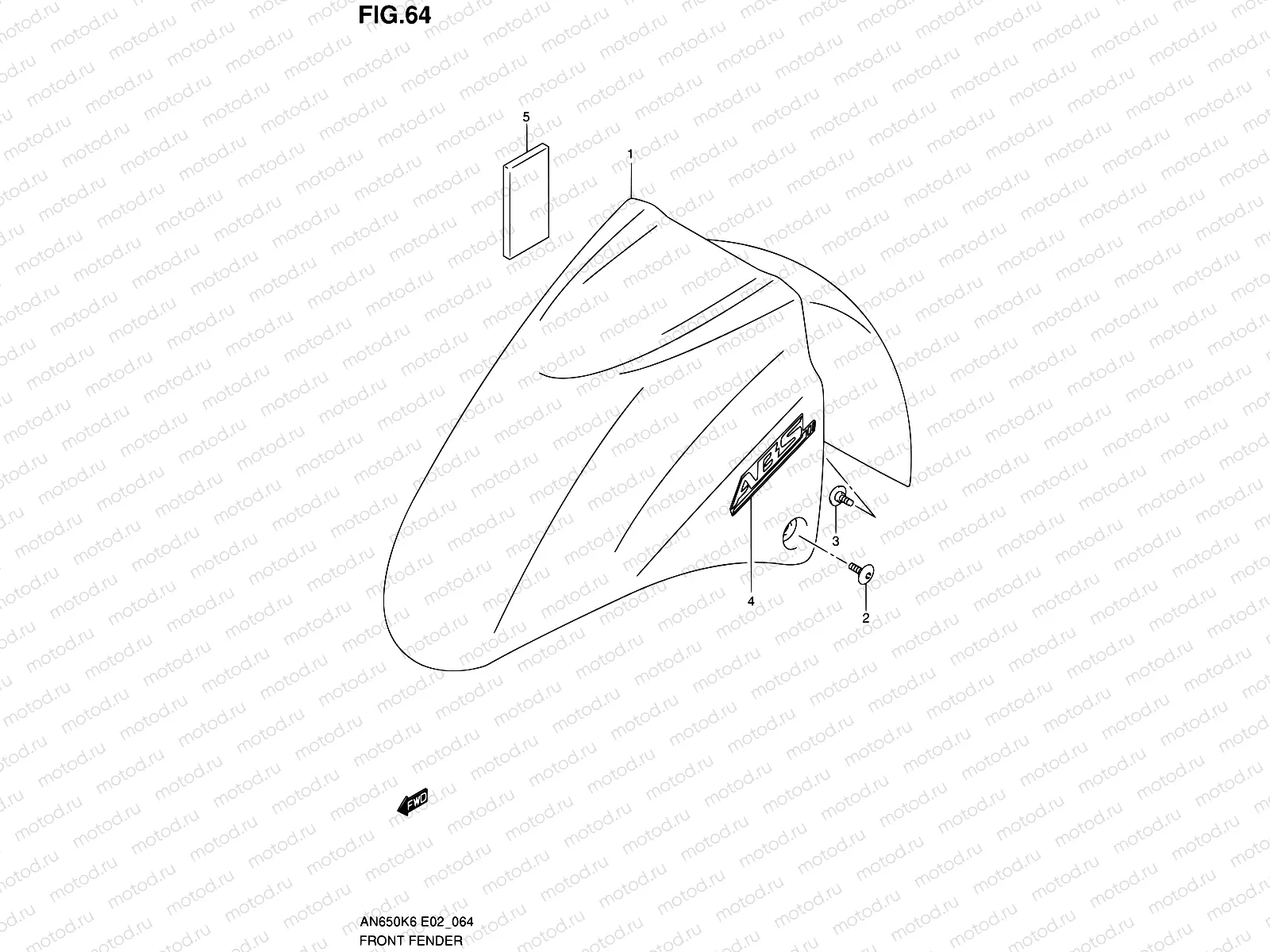 64 - FRONT FENDER (MODEL K6)