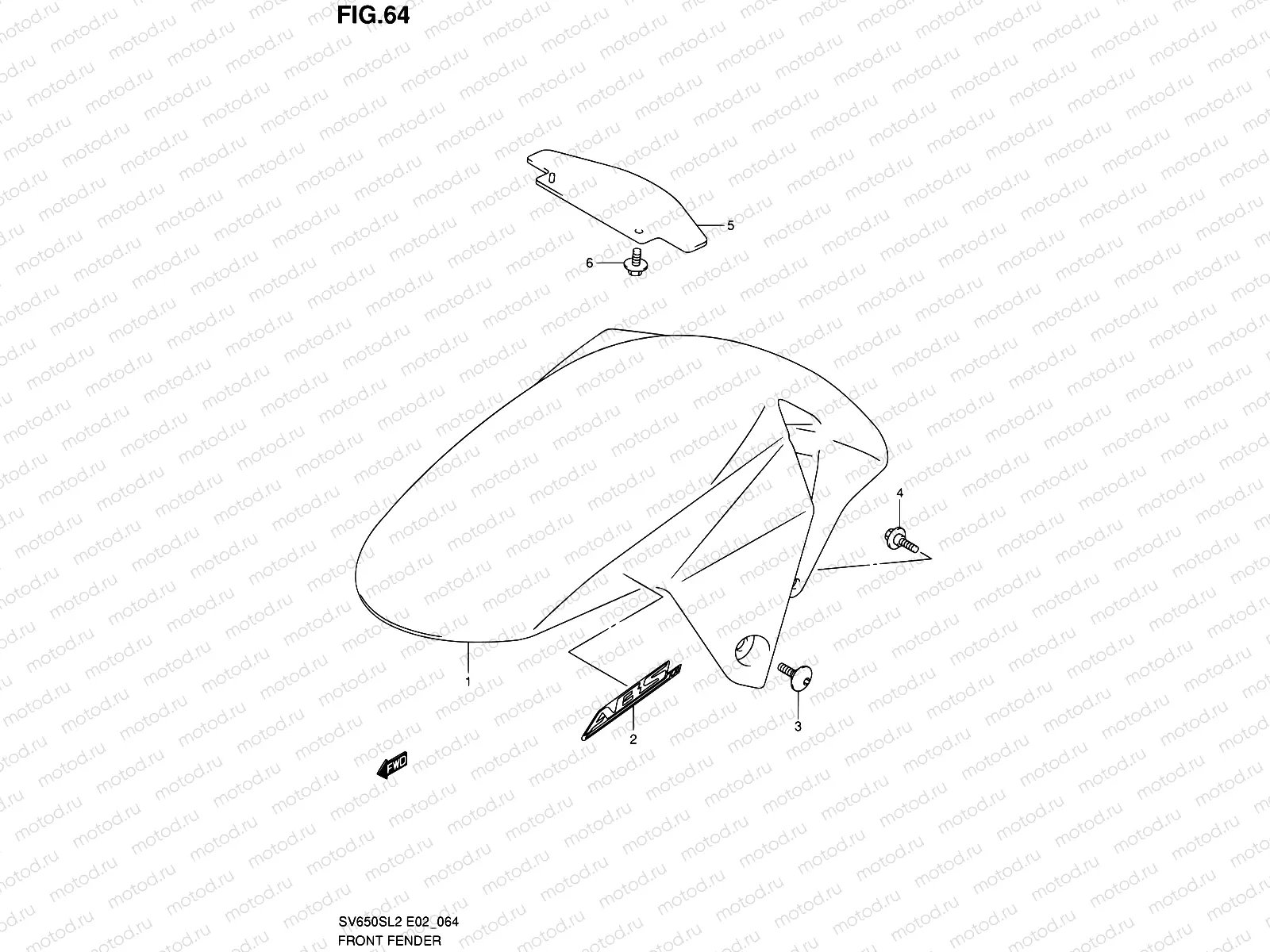 64 - FRONT FENDER (SV650SAL2 E24)