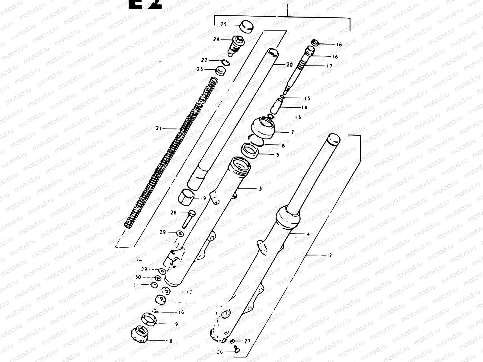 64 - FRONT FORK (GSX1100ET F.NO.505168~/GSX1100EX)