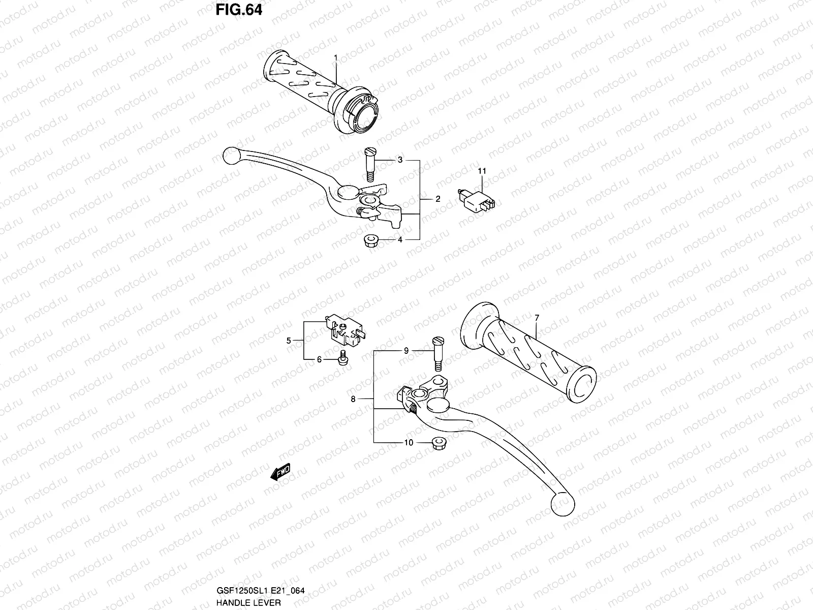 64 - HANDLE LEVER (GSF1250SAL1 E21)