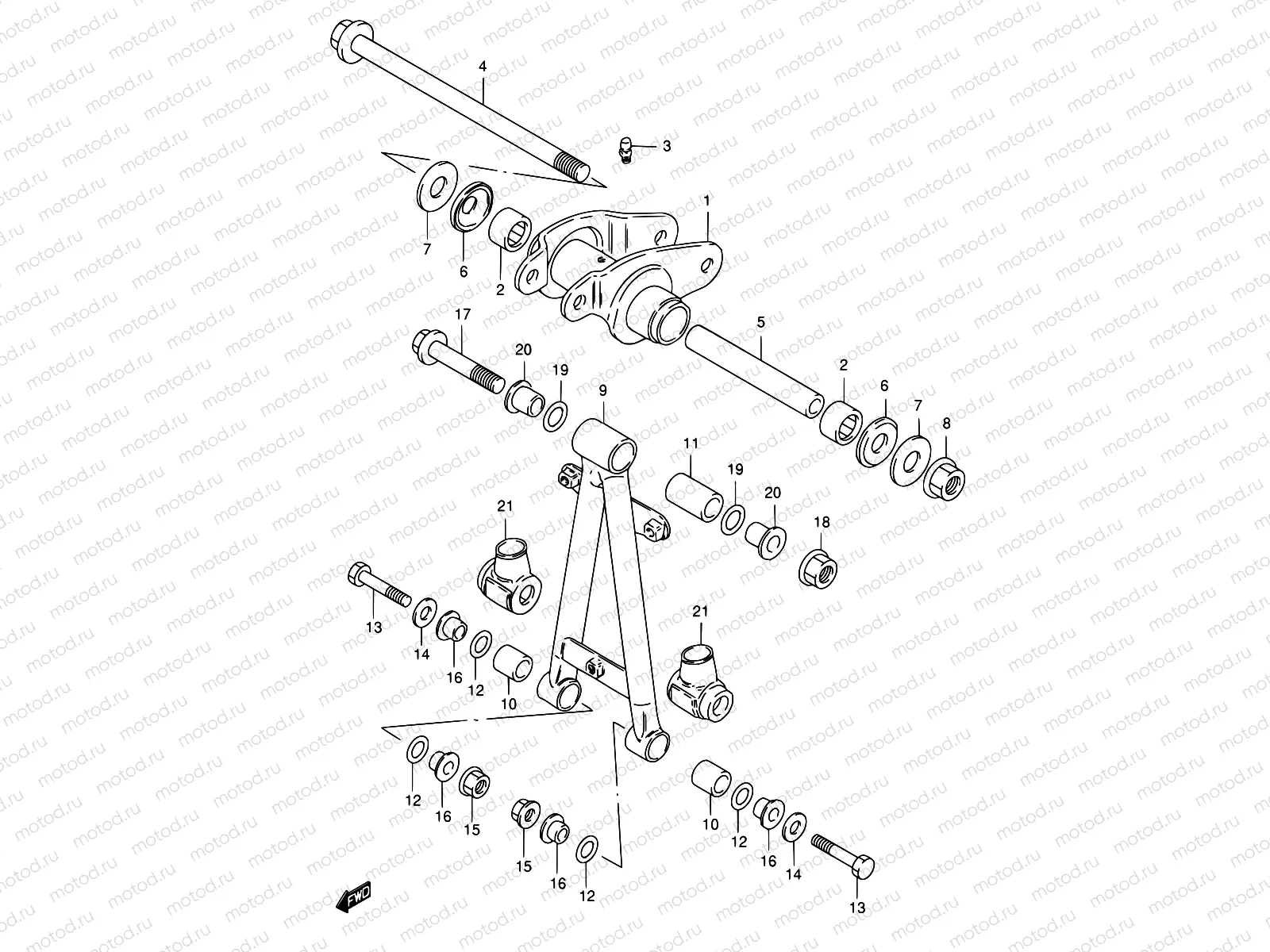 64 - REAR CUSHION LEVER (MODEL Z)