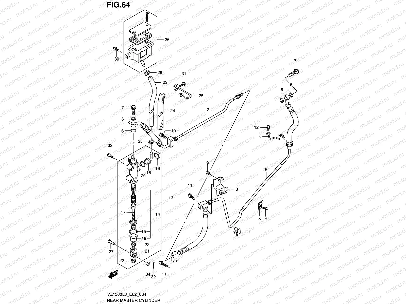 64 - REAR MASTER CYLINDER