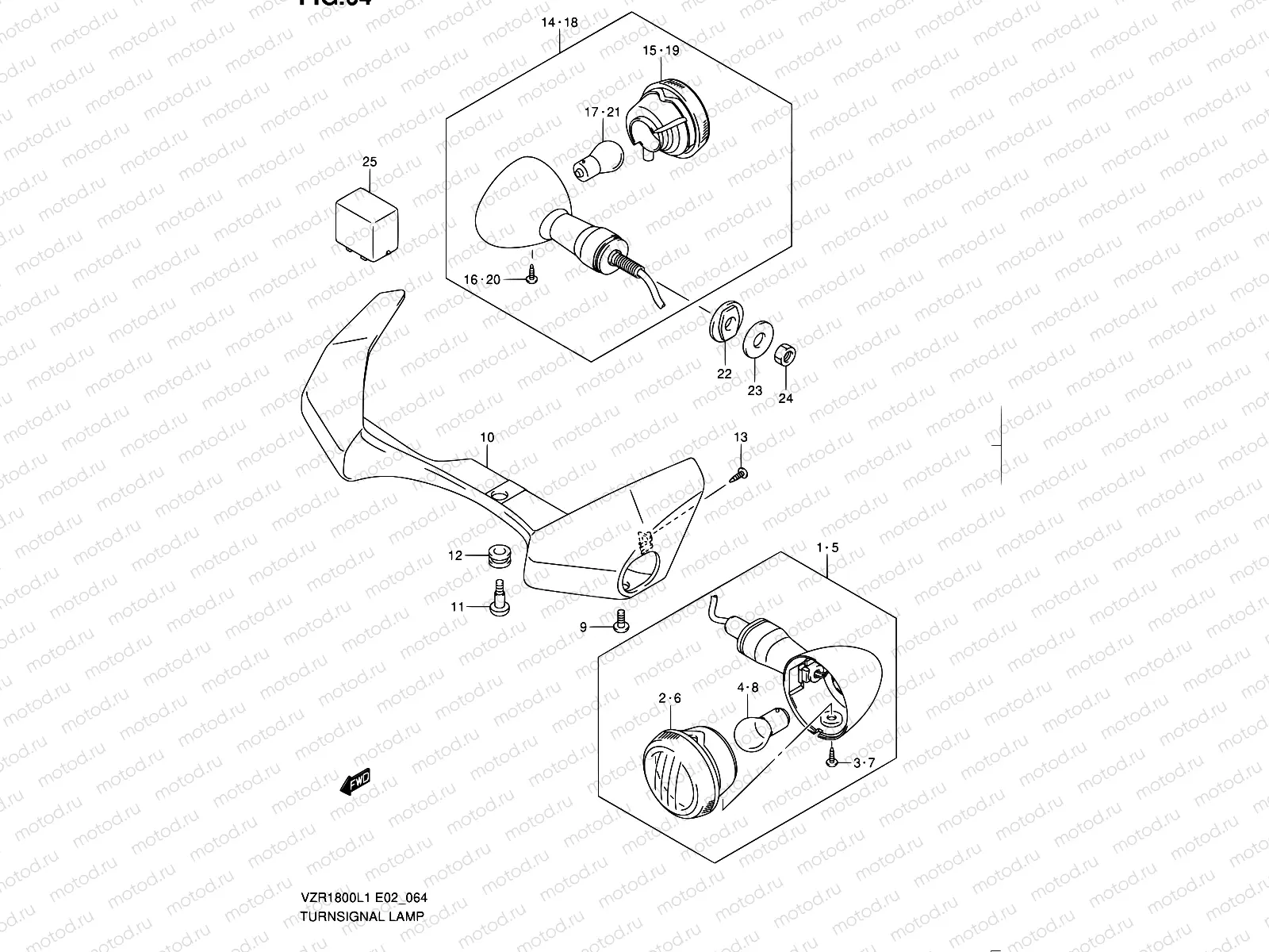 64 - TURNSIGNAL LAMP (VZR1800UFL1 E19)