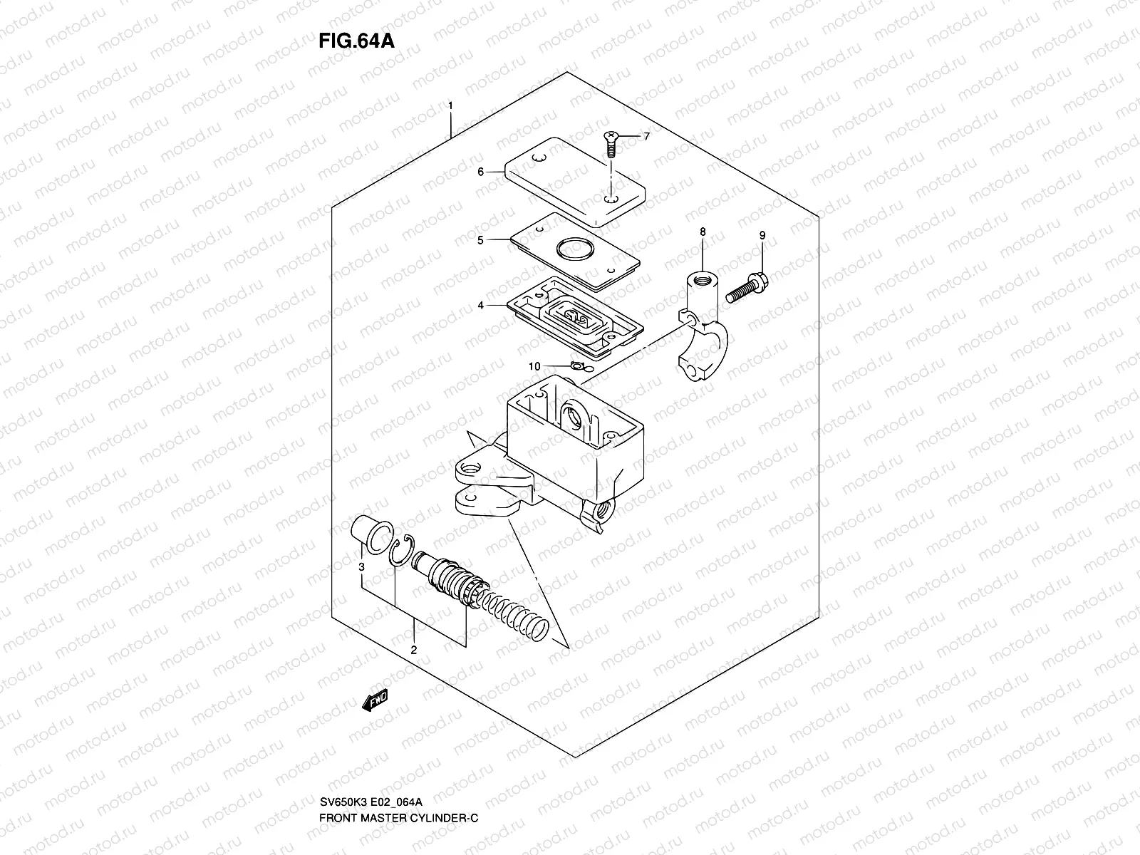 64A - FRONT MASTER CYLINDER (SV650AK7/UAK7)